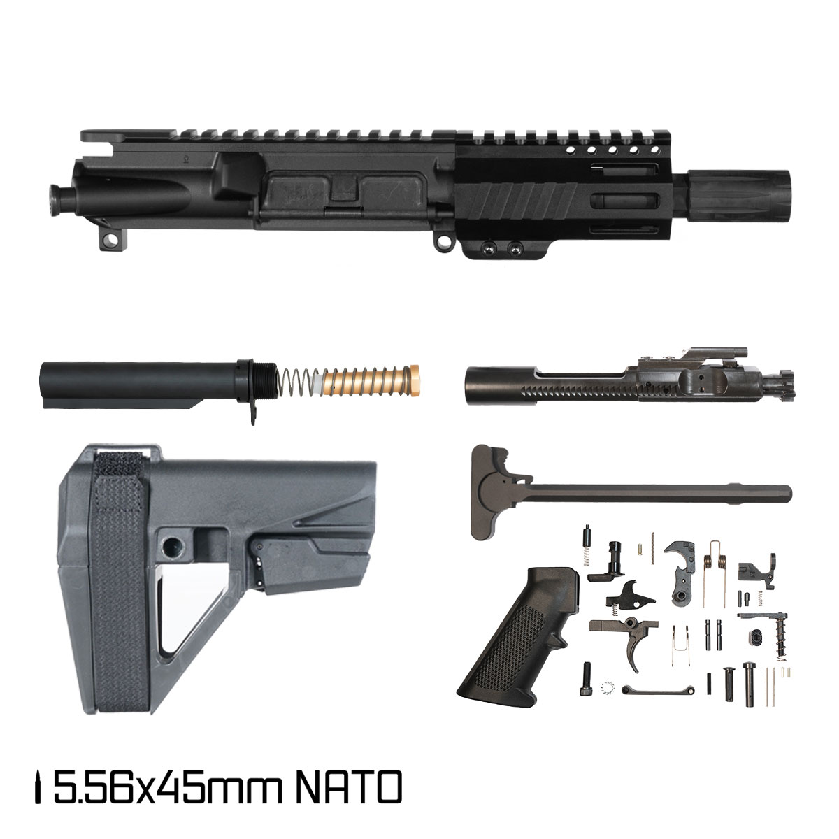 Davidson Defense Aegis w/SBA5 Brace 4.5-inch Micro-Gas 1:7 5.56 NATO AR-15 M-Lok Pistol Full Build Kit