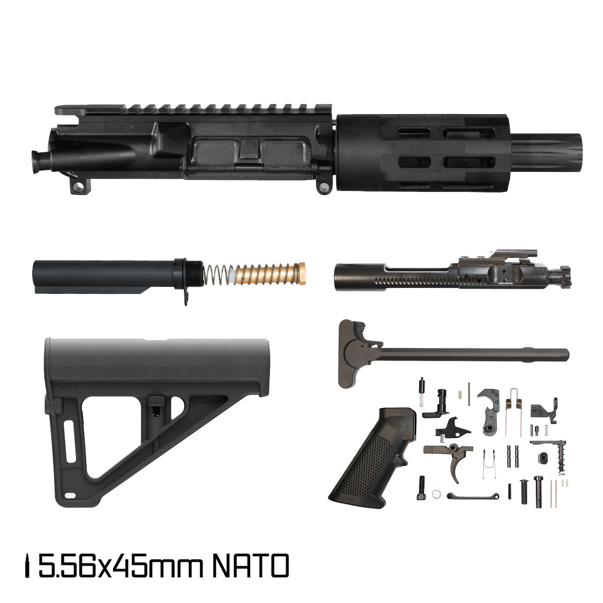 Davidson Defense Shogun w/BTR Brace 4.5-inch Micro-Gas 1:7 5.56 NATO AR-15 M-Lok Pistol Full Build Kit
