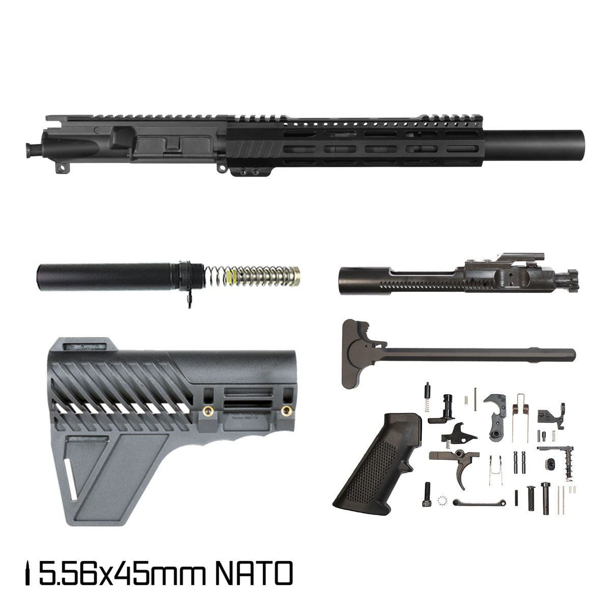 Davidson Defense Aegis Lightweight w/Gauntlet Arms Brace 7.5-inch Pistol-Gas 1:7 5.56 NATO AR-15 M-Lok Pistol Full Build Kit