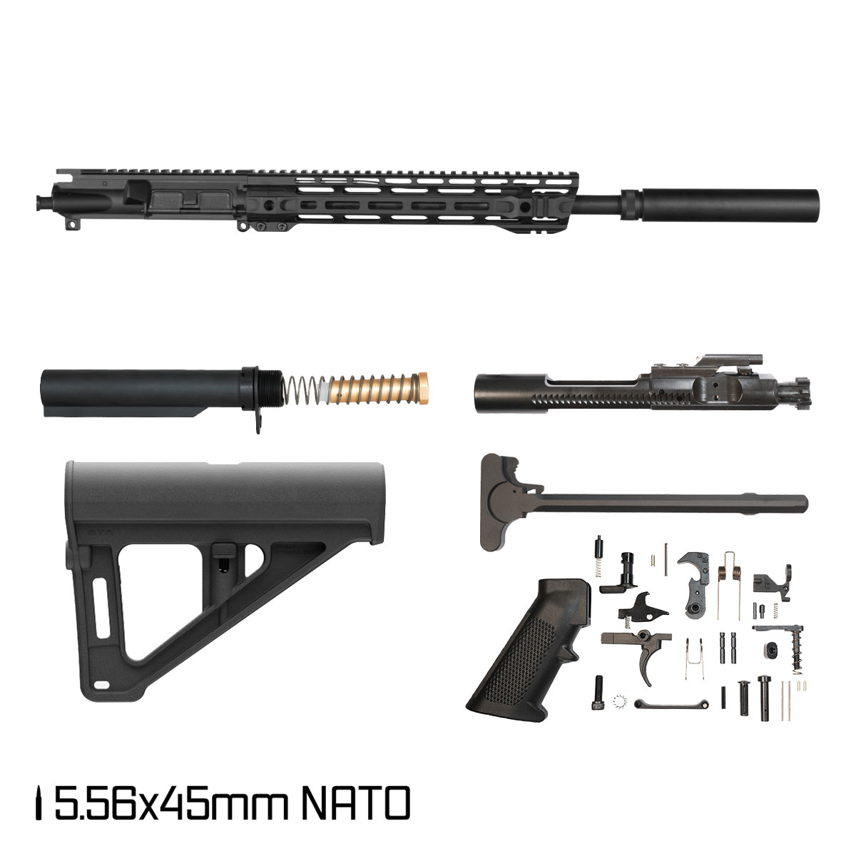 Davidson Defense Peditatus w/BTR Brace 14.5-inch Mid-Gas 1:7 5.56 NATO AR-15 M-Lok Pistol Full Build Kit