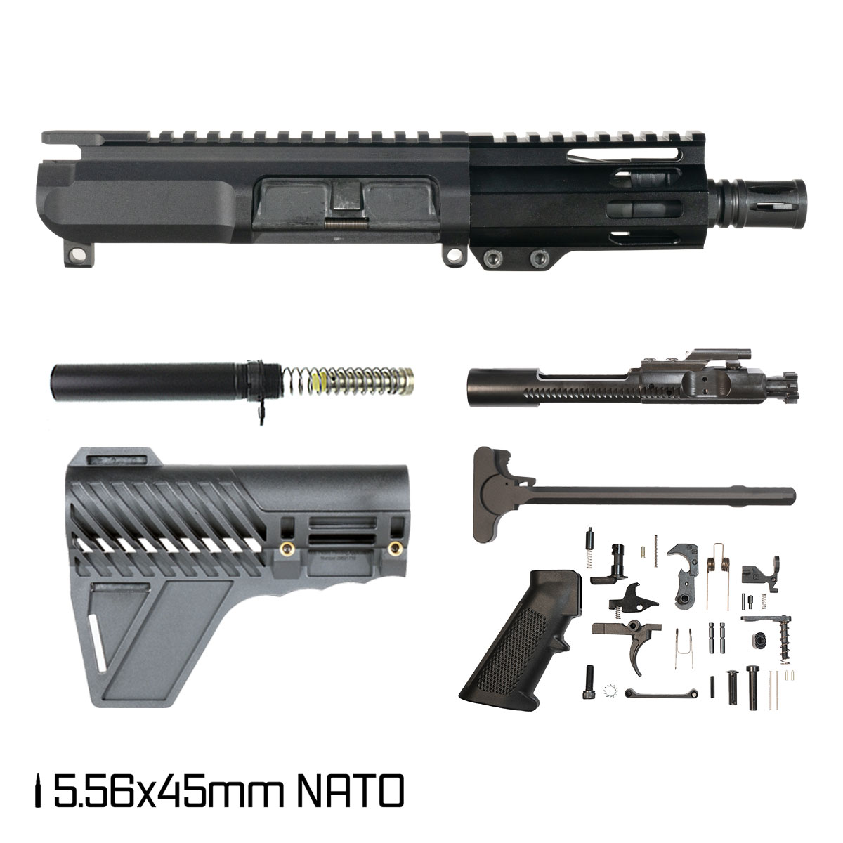 Davidson Defense Privateer w/Gauntlet Arms Brace 4.5-inch Micro-Gas 1:7 5.56 NATO AR-15 M-Lok Pistol Full Build Kit