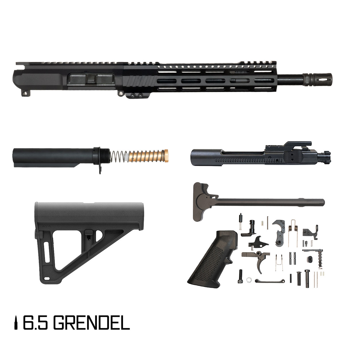 Davidson Defense Sawbreaker w/Magpul BTR Brace 12.5-inch Carbine-Gas 1:8 6.5 Grendel AR-15 Freefloat M-Lok Handguard Pistol Full Build Kit