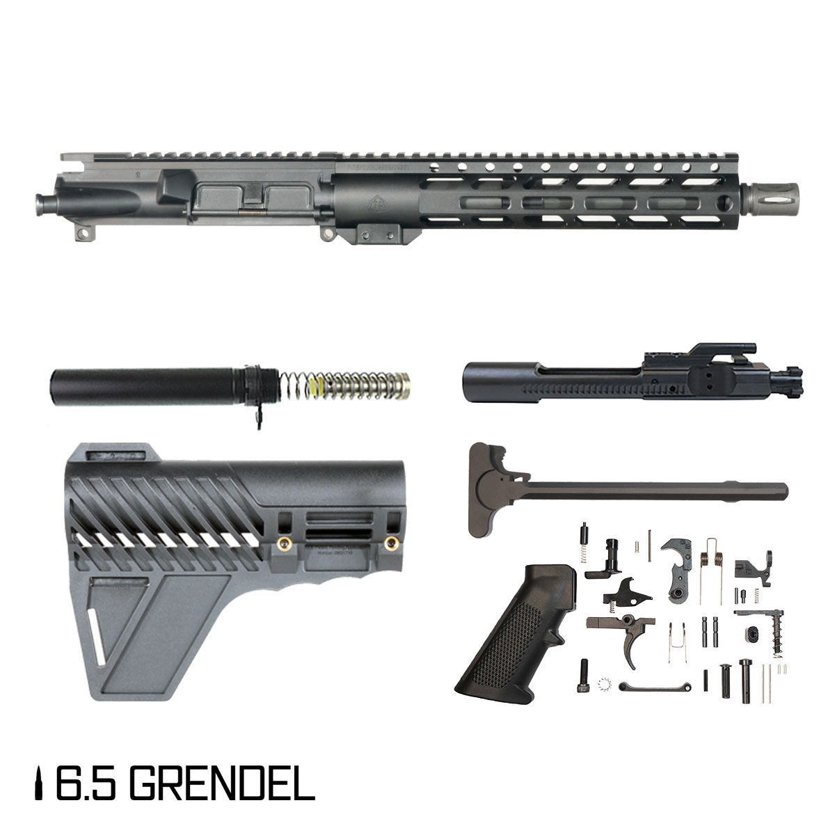Davidson Defense Planetfall w/Gauntlet Arms Brace 10.5-inch Pistol-Gas 1:8 6.5 Grendel AR-15 Freefloat M-Lok Handguard Pistol Full Build Kit