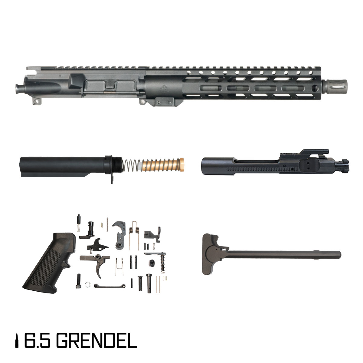 Davidson Defense Planetfall 10.5-inch Pistol-Gas 1:8 6.5 Grendel AR-15 Freefloat M-Lok Handguard Pistol Full Build Kit, SBR Ready