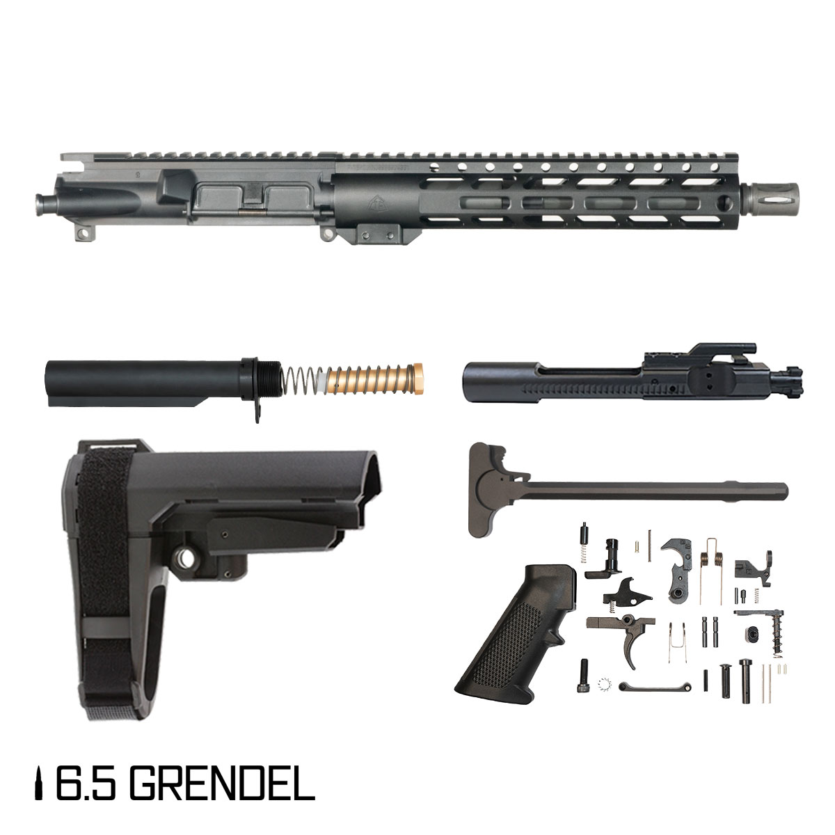 Davidson Defense Planetfall w/SBA3 Brace 10.5-inch Pistol-Gas 1:8 6.5 Grendel AR-15 Freefloat M-Lok Handguard Pistol Full Build Kit