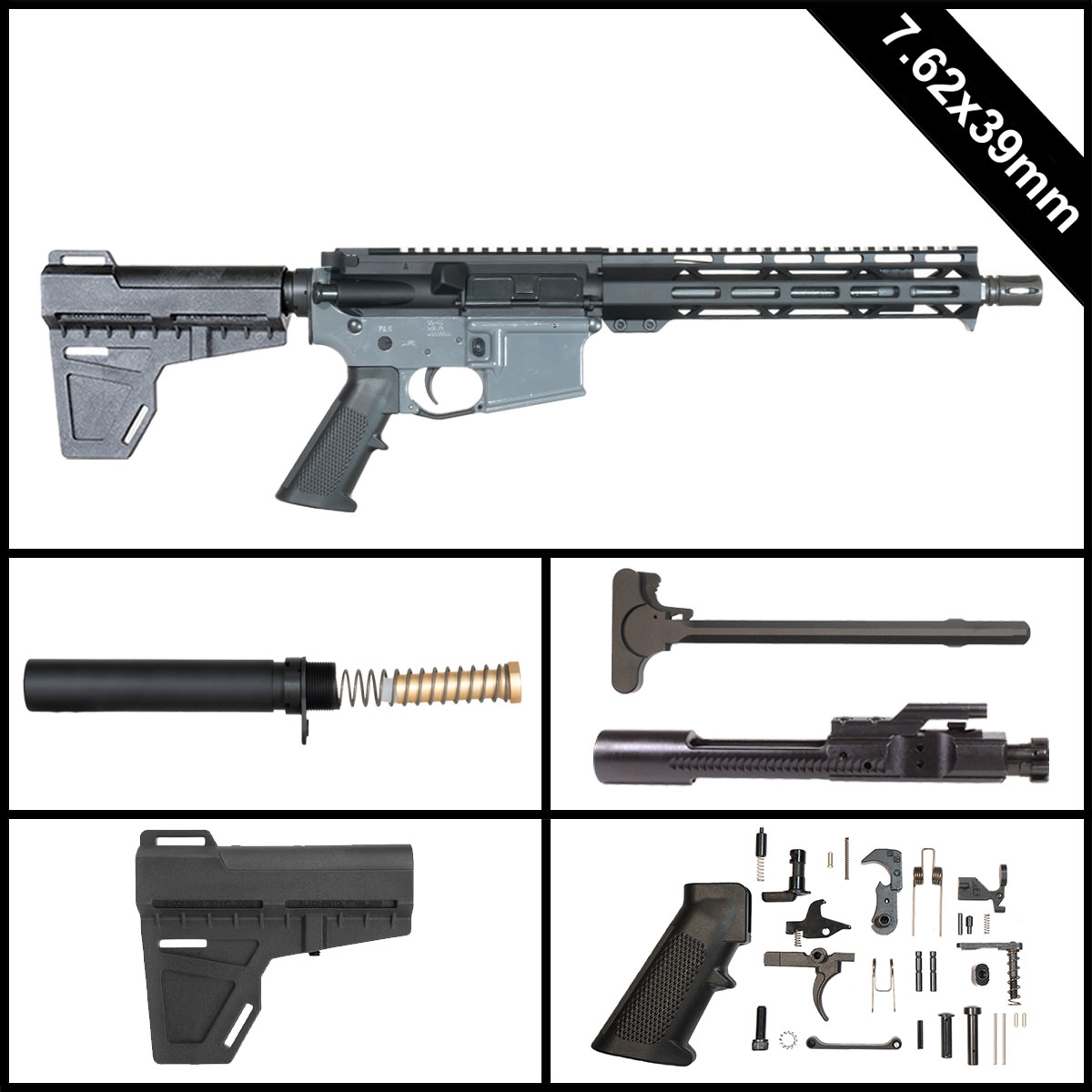 Davidson Defense Steelviper w/KAK Brace 10.5-inch AR-15 7.62x39mm Pistol Full Build Kit