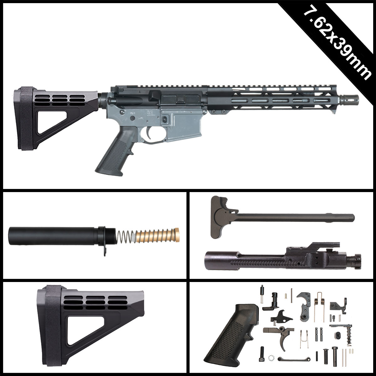 Davidson Defense Steelviper w/SBM4 Brace 10.5-inch AR-15 7.62x39mm Pistol Full Build Kit
