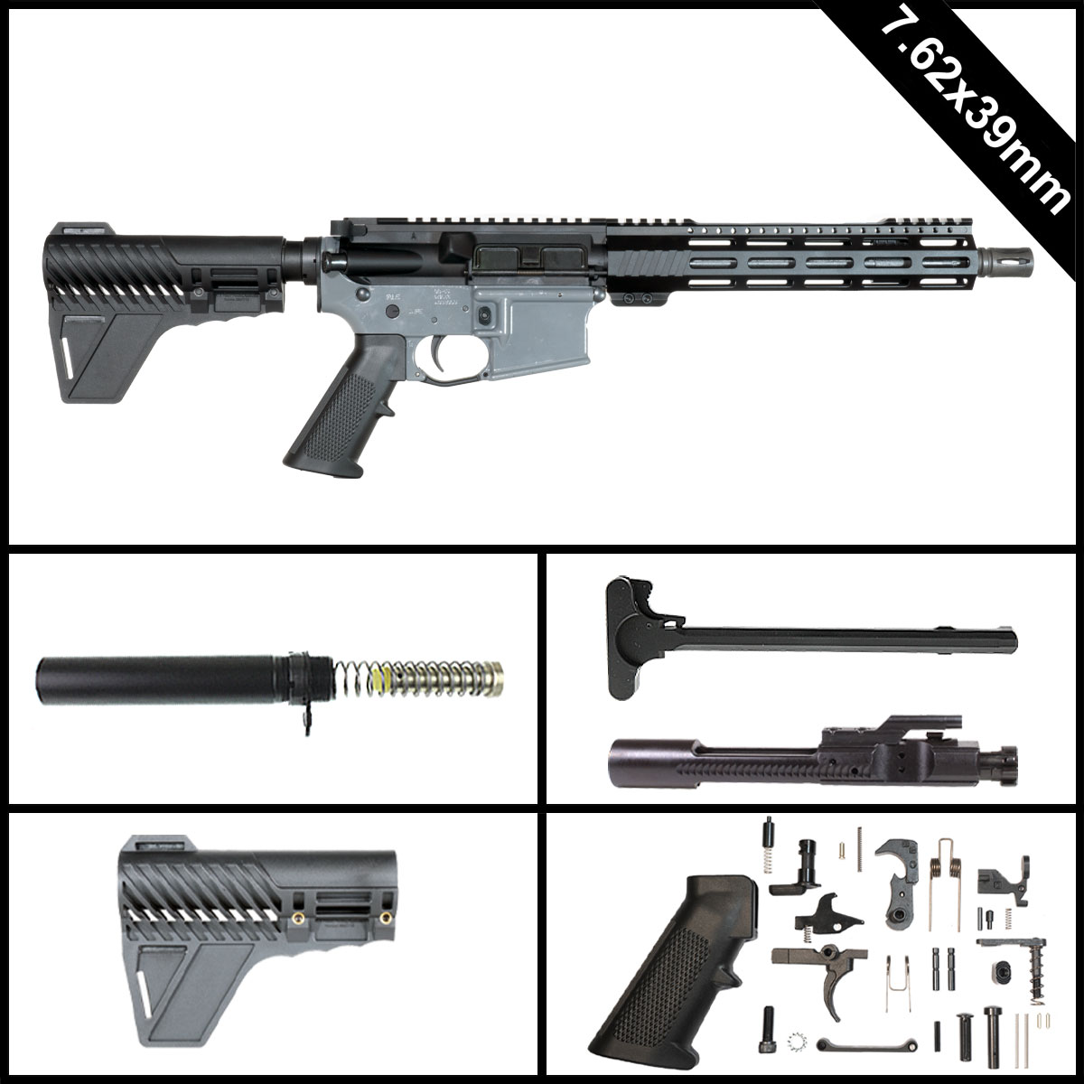 Davidson Defense Mosswalker w/Gauntlet Arms Brace 10.5-inch AR-15 7.62x39mm Pistol Full Build Kit