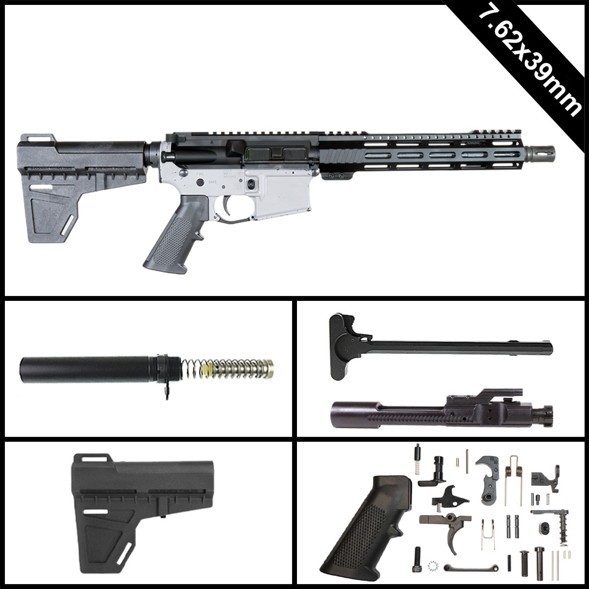 Davidson Defense Mosswalker w/KAK Brace 10.5-inch AR-15 7.62x39mm Pistol Full Build Kit
