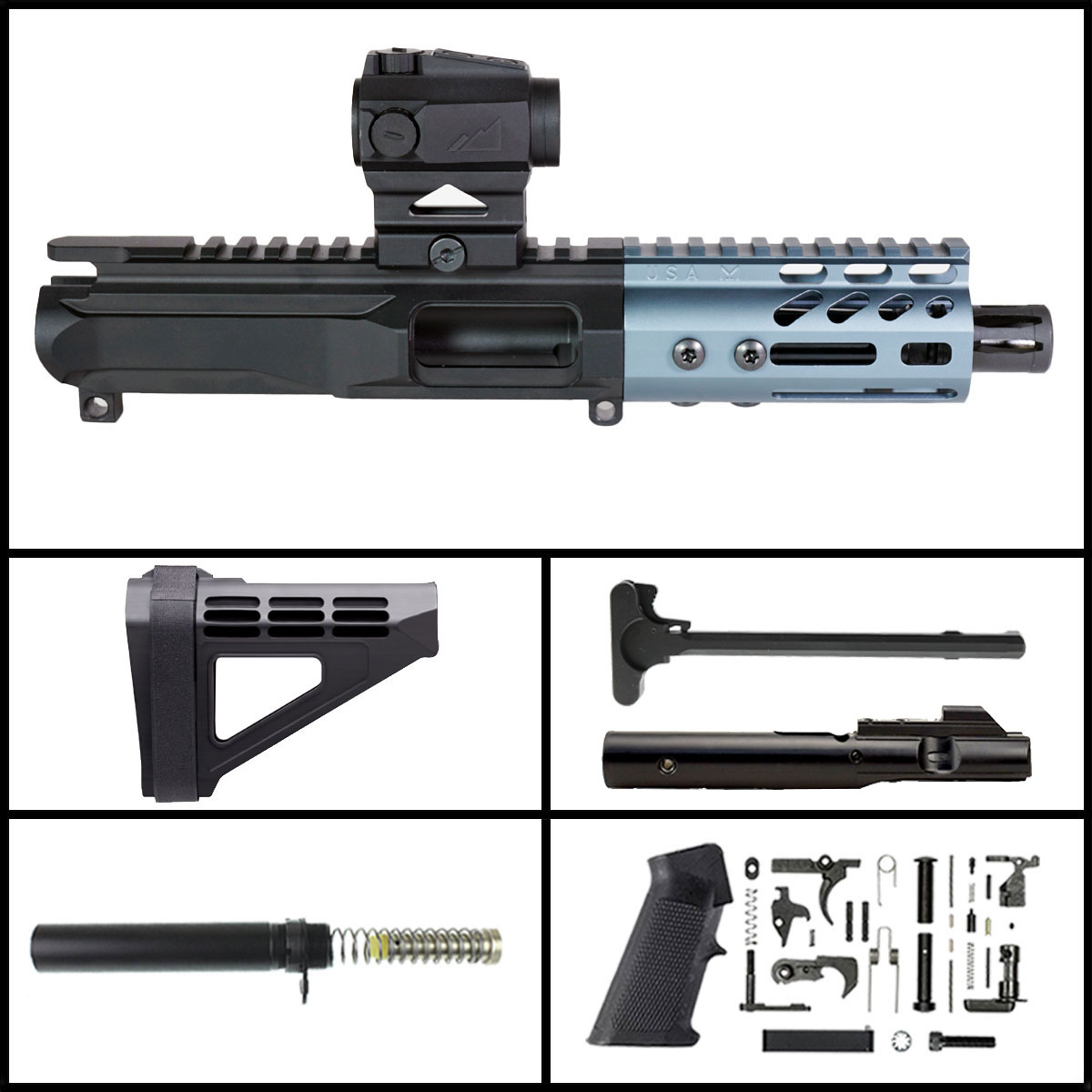 DD 'Kingslayer w/ Northtac P12' 4.5-inch AR-15 9mm Nitride SBM4 Pistol ...