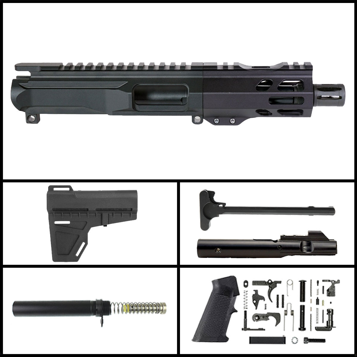 DD 'X.M.V Gen 1' 4-inch AR-15 9mm Nitride KAK Pistol Full Build Kit