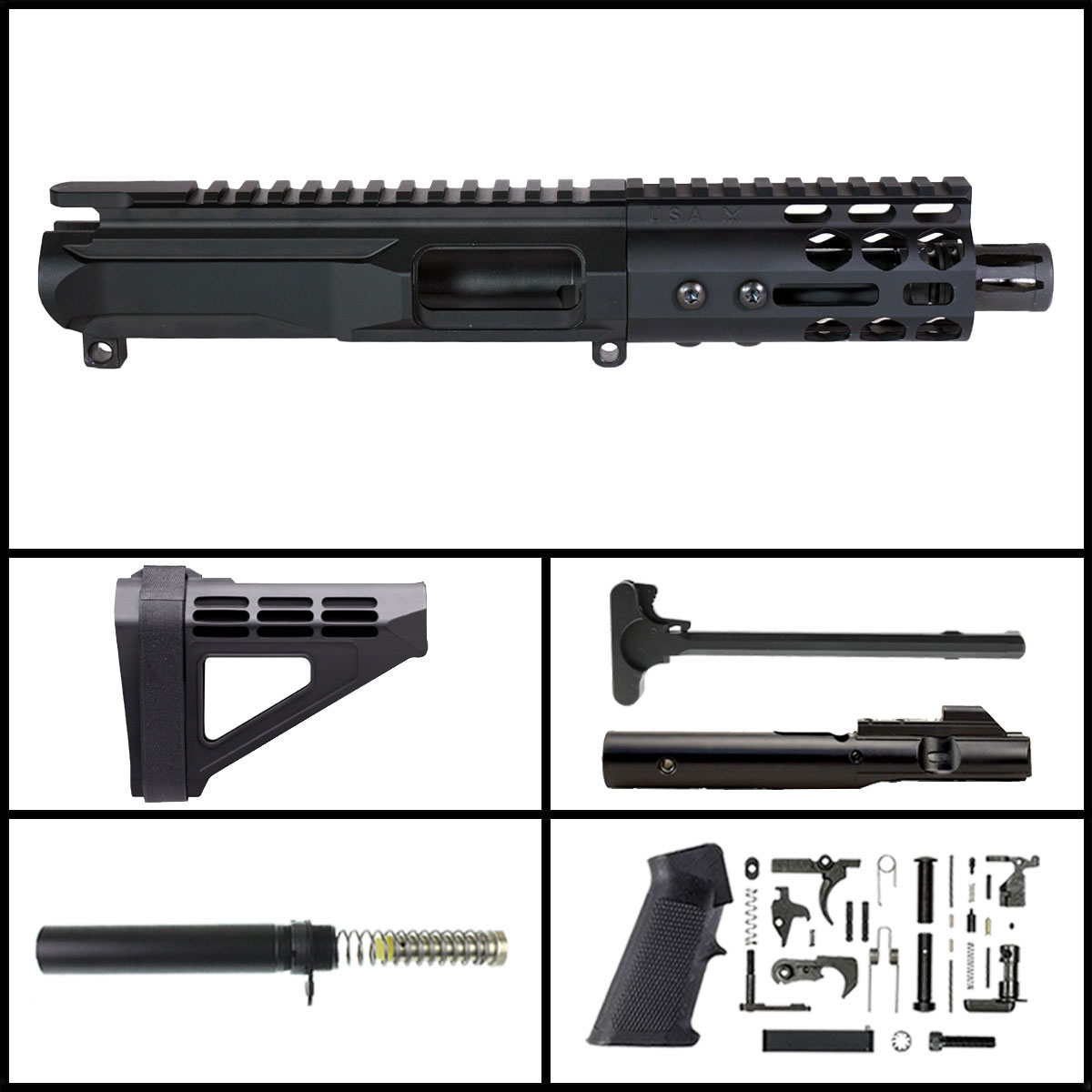 DD 'X.M.V Gen 2' 4-inch AR-15 9mm Nitride SBM4 Pistol Full Build Kit