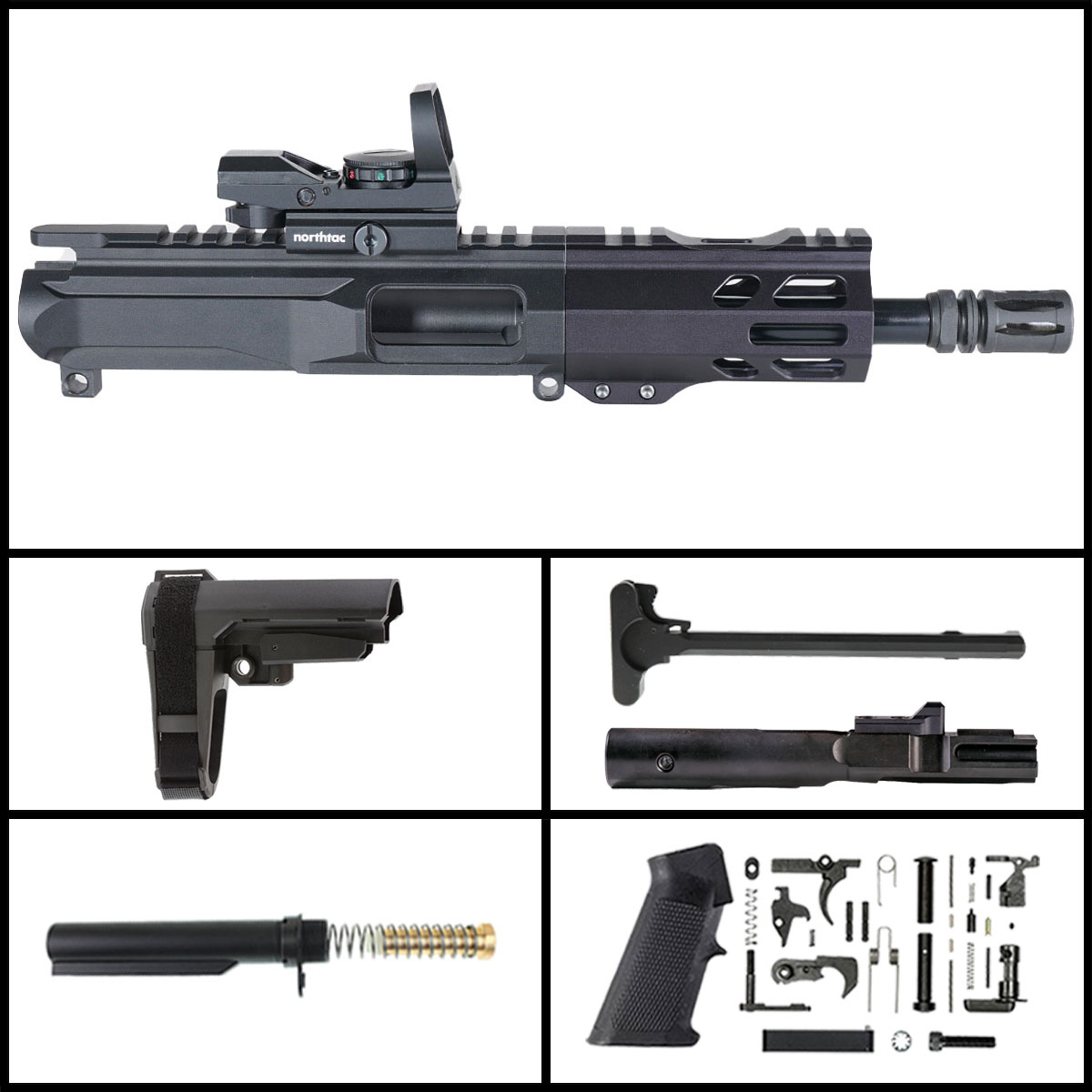 MMC 'Mockingbird Gen 2 w/ MVR' 6-inch AR-15 9mm Nitride Pistol Full Build Kit