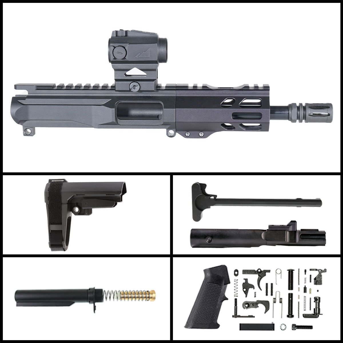DTT 'H.V.T Gen 1 w/ Northtac P12' 6-inch AR-15 9mm Nitride Pistol Full Build Kit