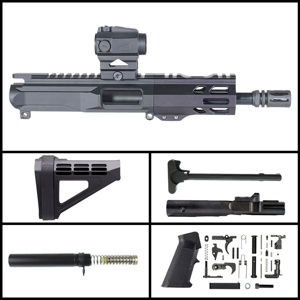 DTT 'H.V.T Gen 1 w/ Northtac P12' 6-inch AR-15 9mm Nitride Pistol Full Build Kit