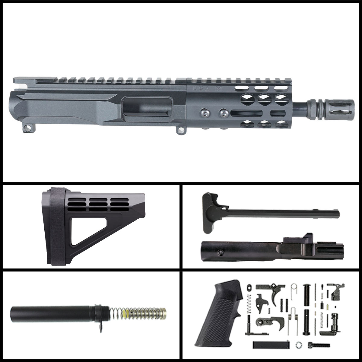 DTT 'H.V.T Gen 2' 6-inch AR-15 9mm Nitride Pistol Full Build Kit