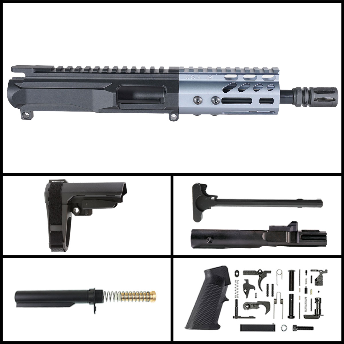 DD 'Mockingbird Gen 1' 6-inch AR-15 9mm Nitride Pistol Full Build Kit
