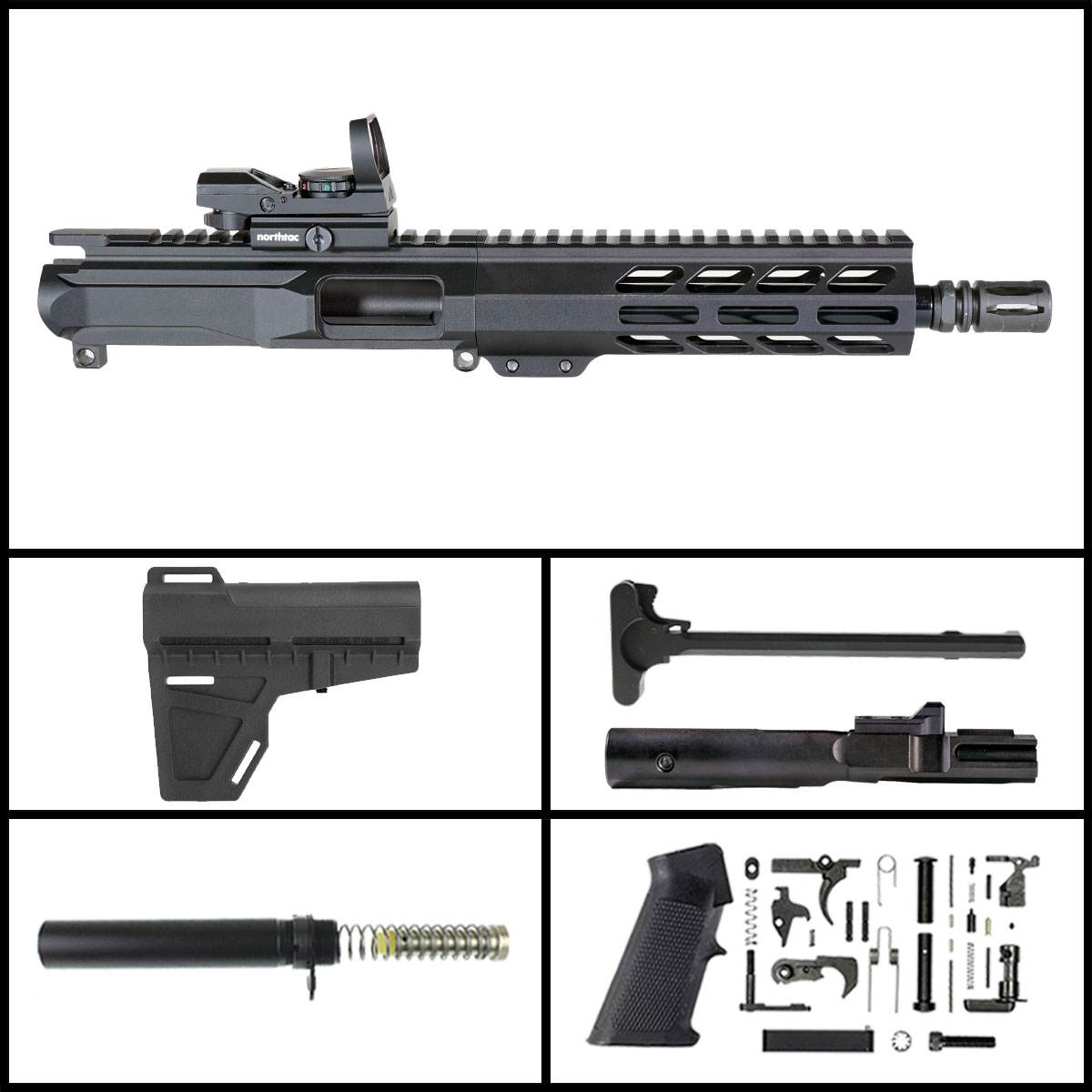 MMC 'Eternal Night Gen 2 w/ MVR' 8.5-inch AR-15 9mm Nitride Pistol Full Build Kit