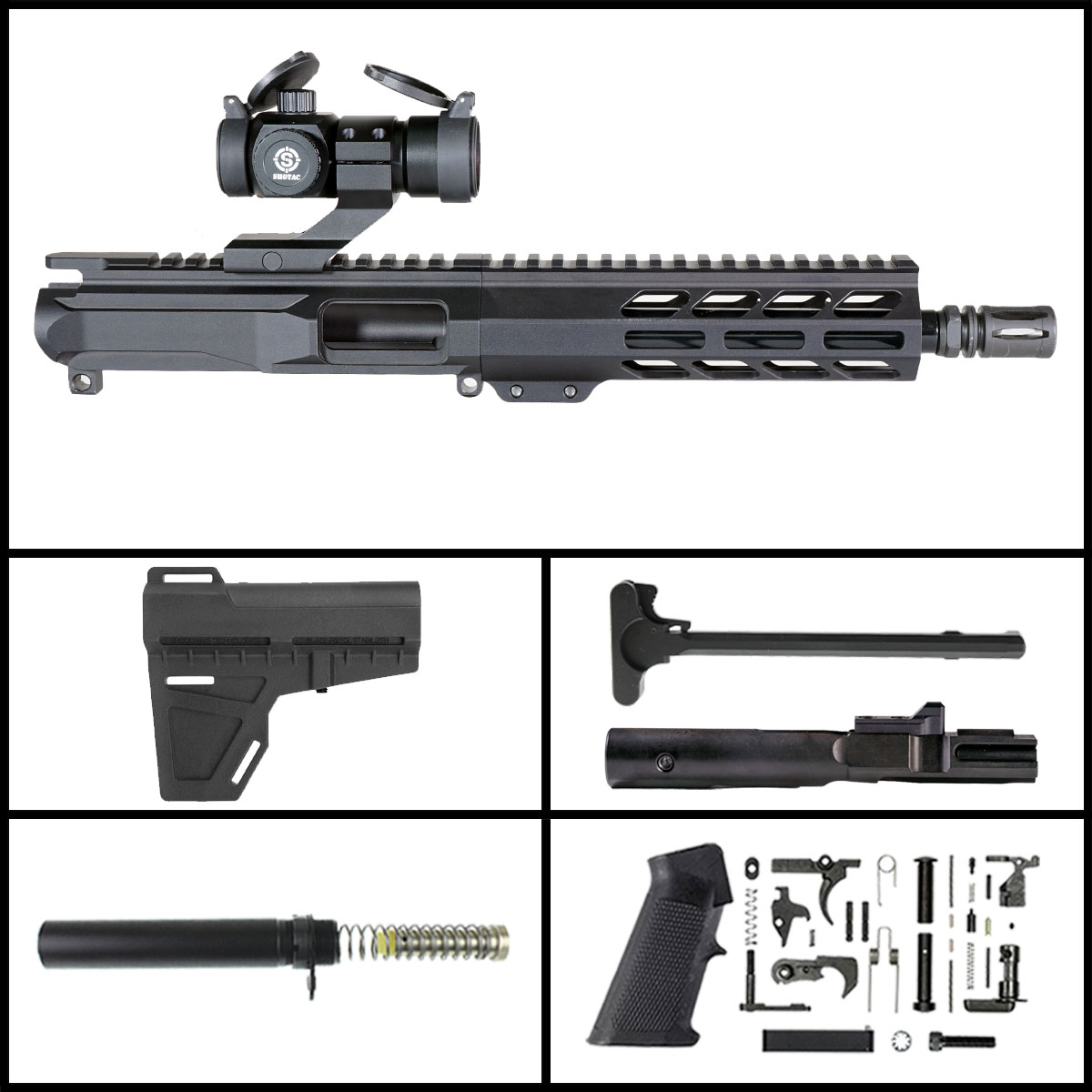 OTD 'Eternal Night Gen 2 w/ Shotac Cantilever' 8.5-inch AR-15 9mm Nitride Pistol Full Build Kit