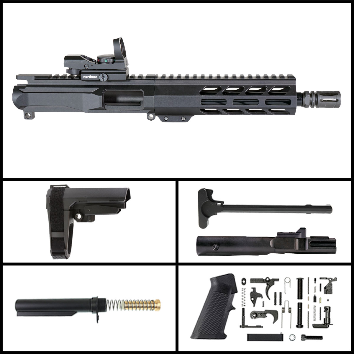 DDS 'Eternal Night Gen 2 w/ MVR' 8.5-inch AR-15 9mm Nitride Pistol Full Build Kit