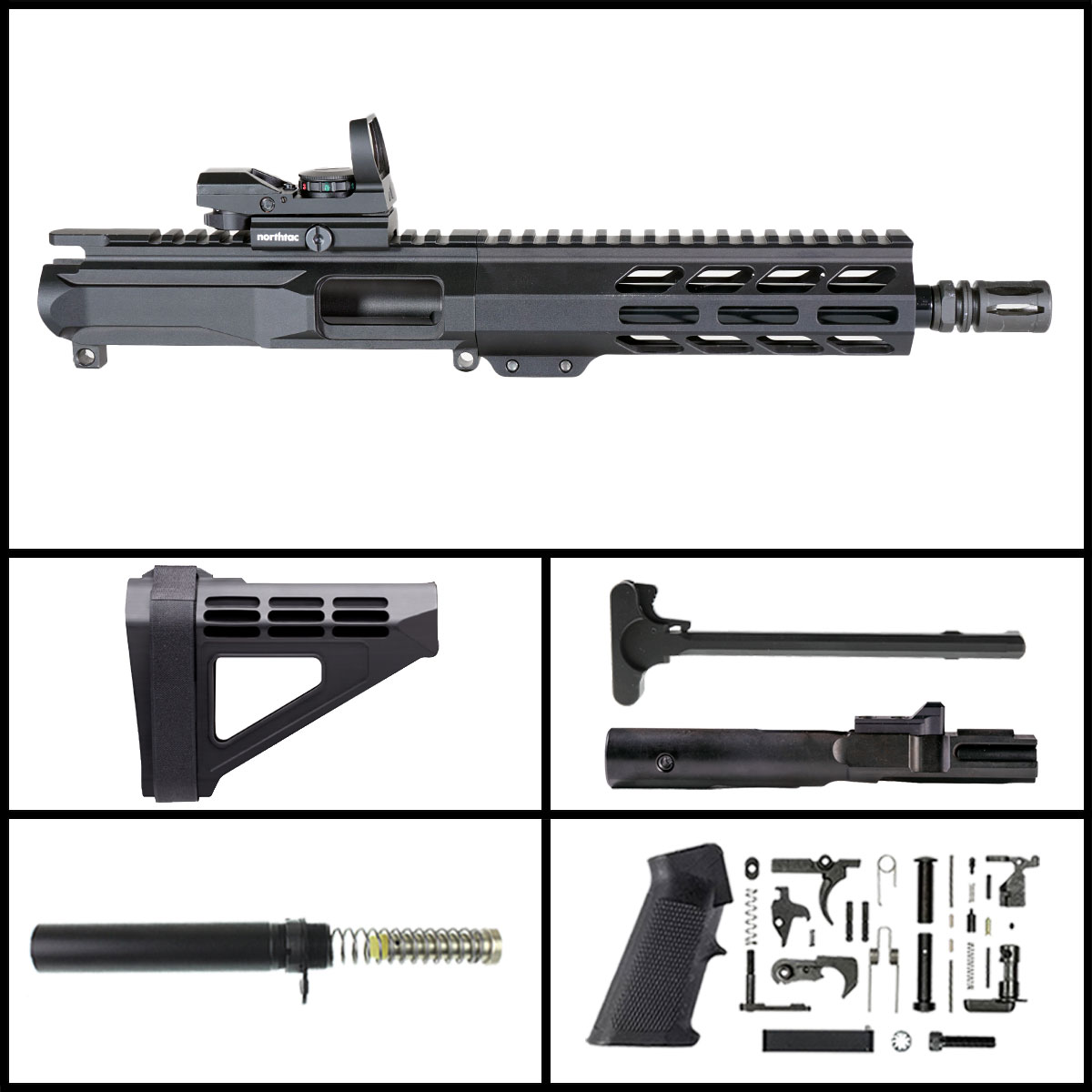OTD 'Eternal Night Gen 2 w/ MVR' 8.5-inch AR-15 9mm Nitride Pistol Full Build Kit