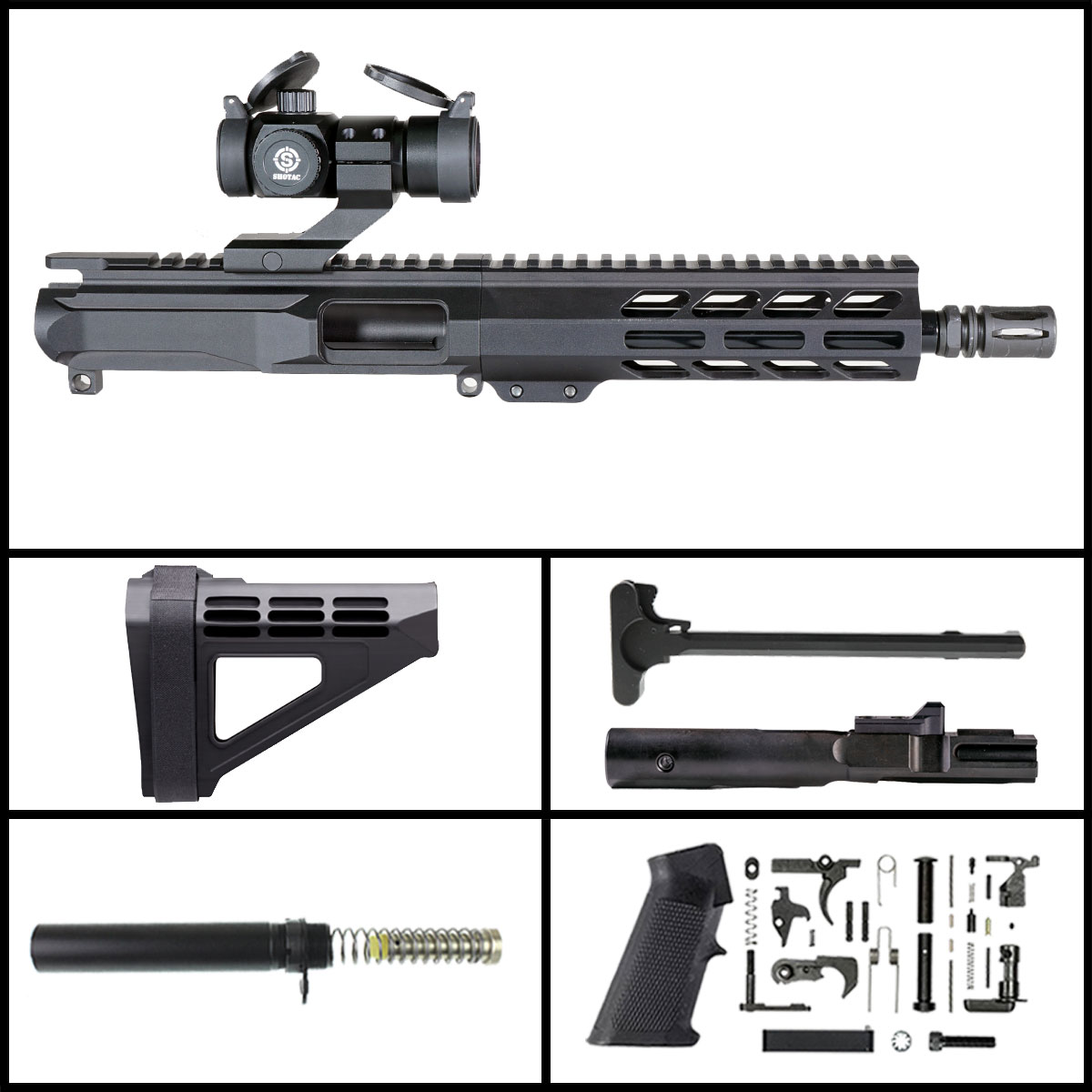 MMC 'Eternal Night Gen 2 w/ Shotac Cantilever' 8.5-inch AR-15 9mm Nitride Pistol Full Build Kit