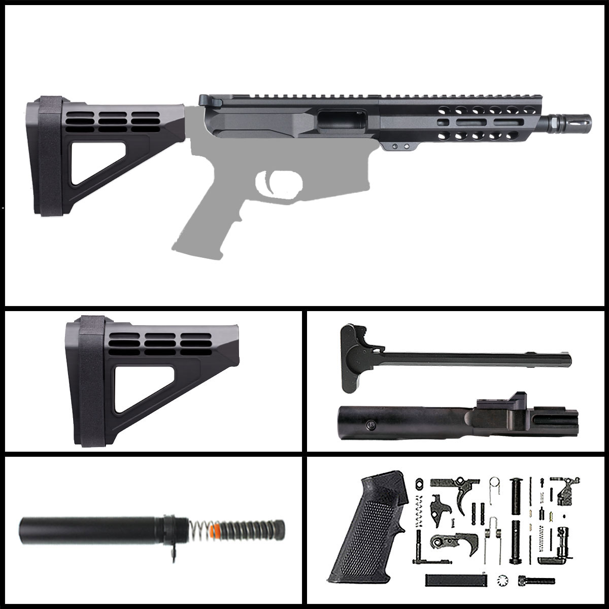 Davidson Defense 'Golden Hawk w/SBM4' 8.3-inch AR-15 9mm Nitride Pistol Full Build Kit