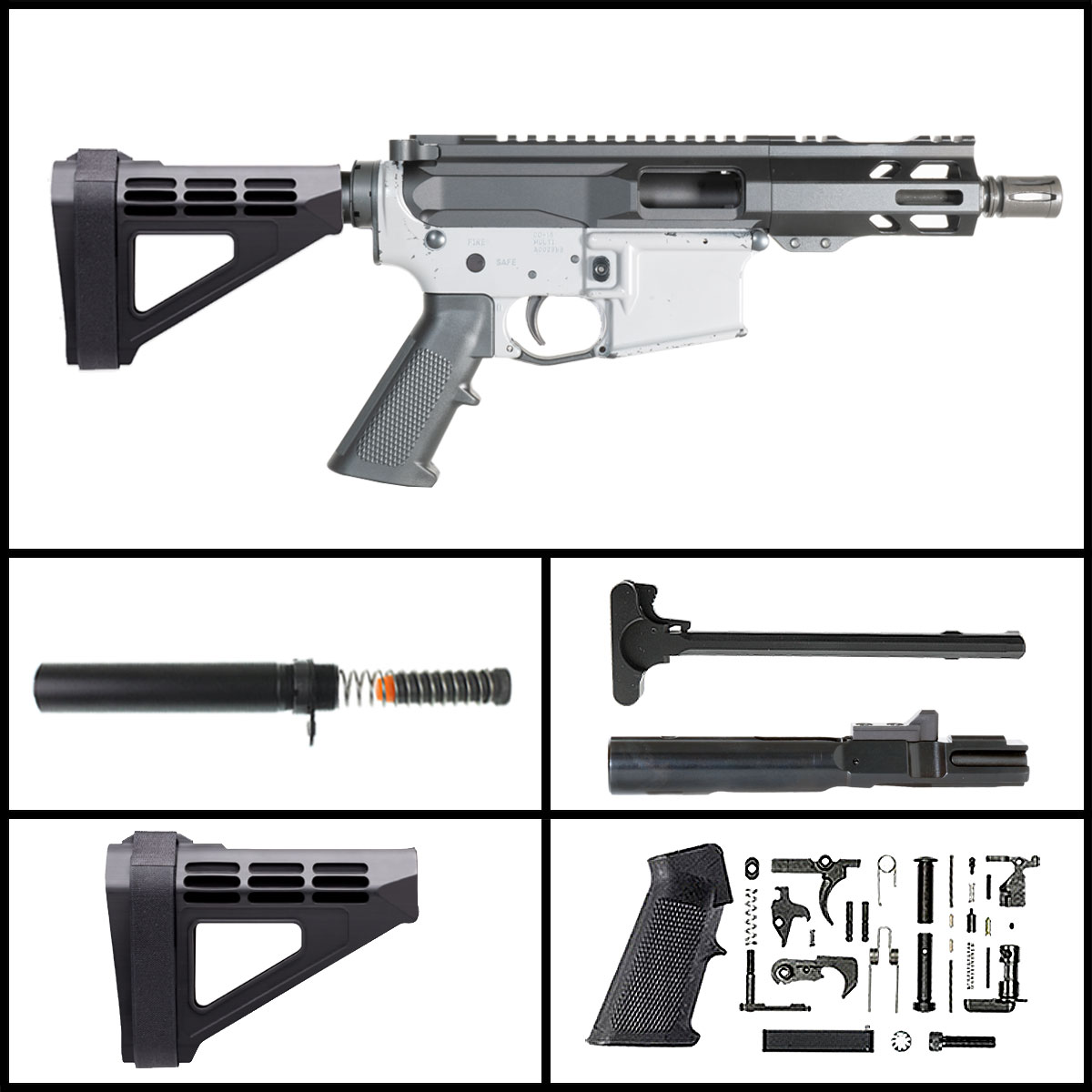 Davidson Defense Creeping Shadows w/SBM4 Brace 5-inch AR-15 9MM Pistol Full Build Kit