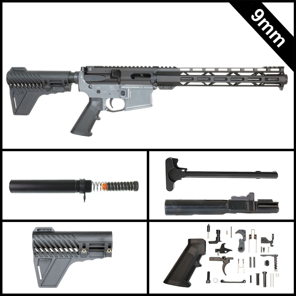 Davidson Defense The Pauly w/Gauntlet Arms Brace 11-inch AR-15 9MM Pistol Full Build Kit