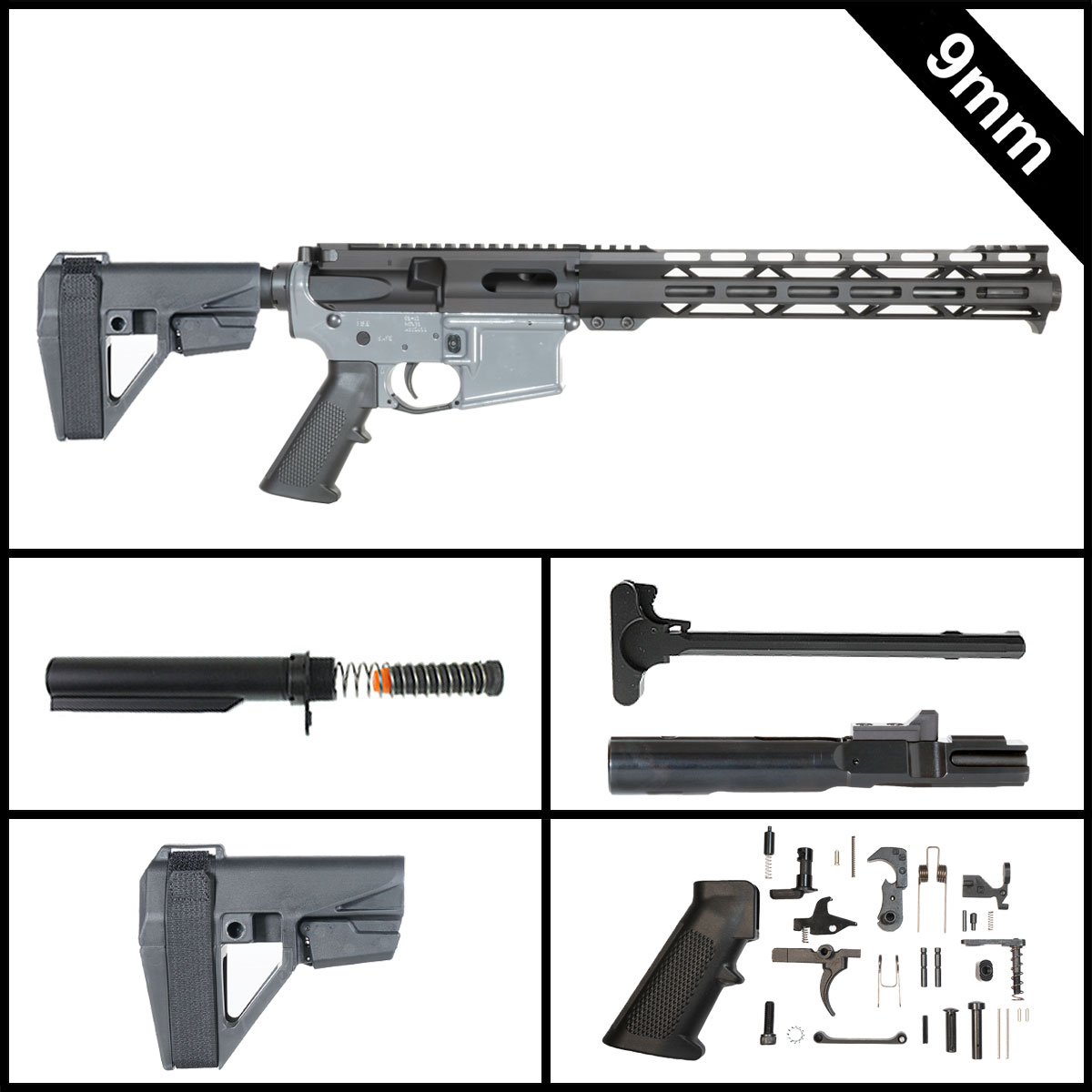Davidson Defense The Pauly w/SBA5 Brace 11-inch AR-15 9MM Pistol Full Build Kit