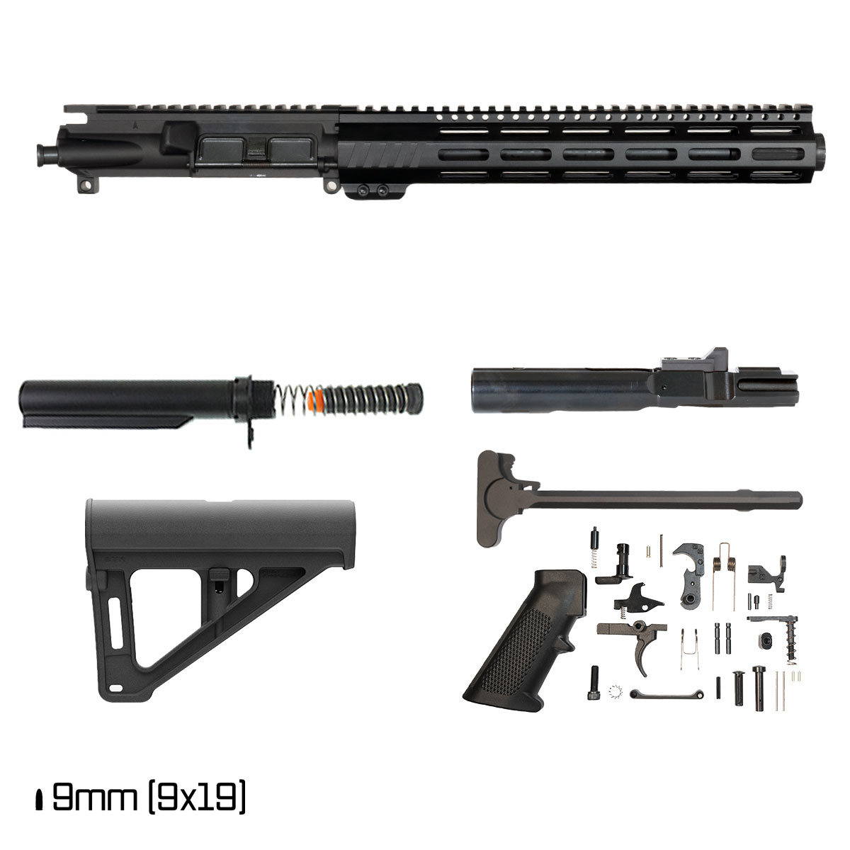 Davidson Defense Aegis w/Magpul BTR Brace 11-inch 1:10 9MM AR-9 Freefloat M-Lok Handguard Pistol Full Build Kit