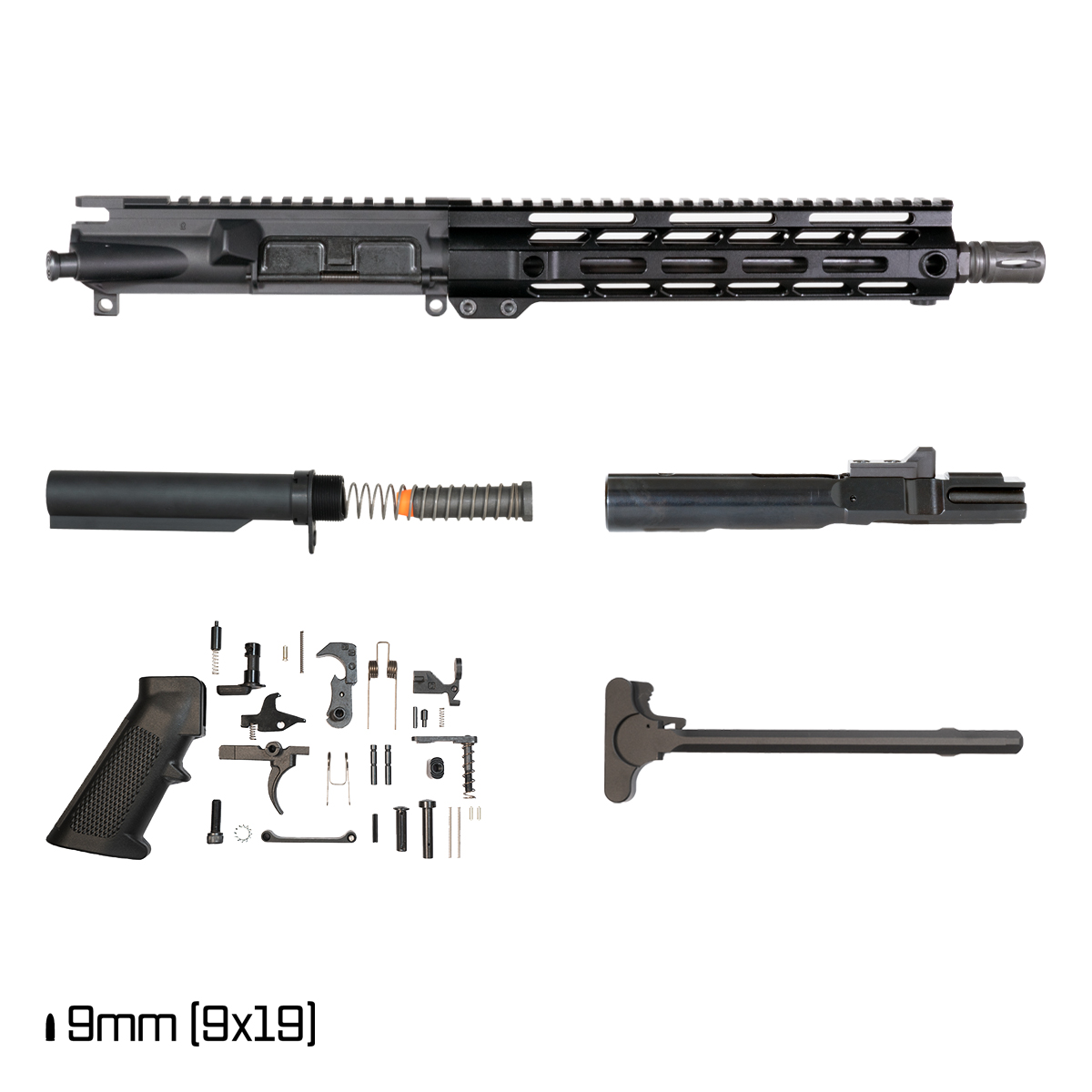 Davidson Defense Ironclad Carbine 11-inch 1:10 9MM AR-9 Freefloat M-Lok Handguard Pistol Full Build Kit, SBR Ready