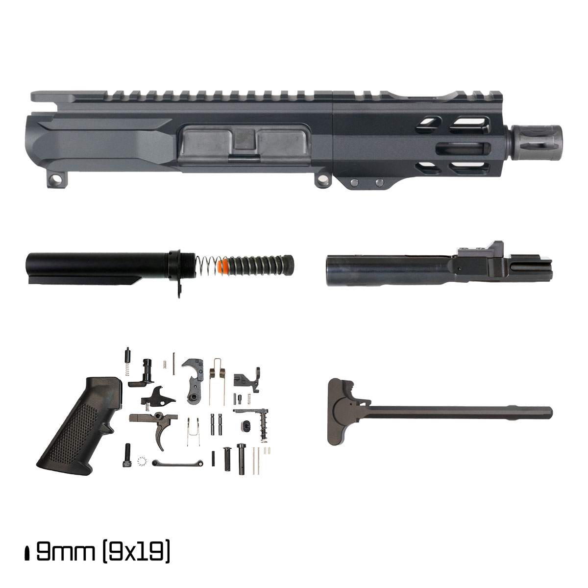 Davidson Defense Ronin Competition 4.5-inch 1:10 9MM AR-9 Freefloat M-Lok Handguard Pistol Full Build Kit, SBR Ready