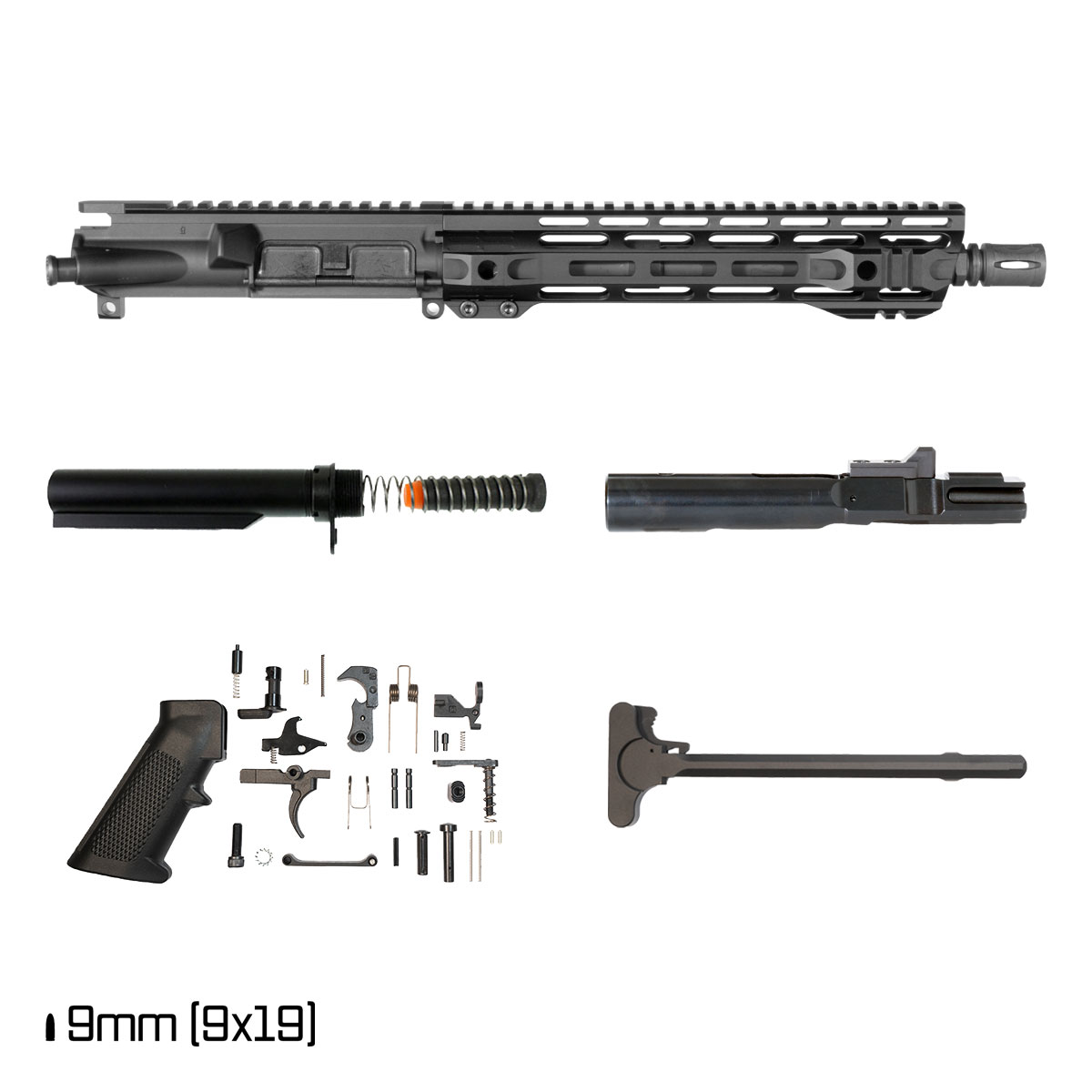 Davidson Defense Atriox 10.5-inch 1:10 9MM AR-9 Freefloat M-Lok Handguard Pistol Full Build Kit, SBR Ready