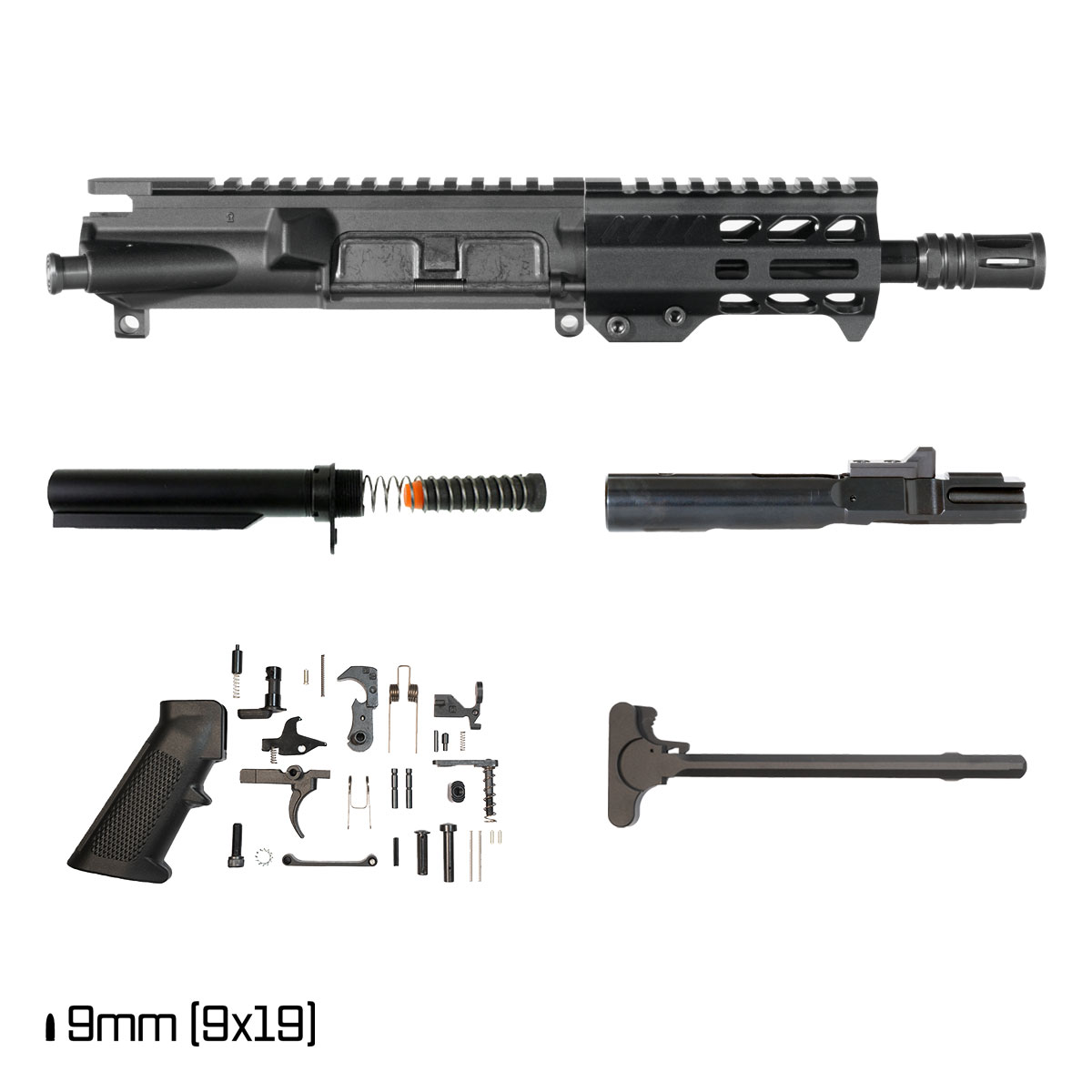 Davidson Defense Swarmfall 6-inch 1:10 9MM AR-9 Freefloat M-Lok Handguard Pistol Full Build Kit, SBR Ready