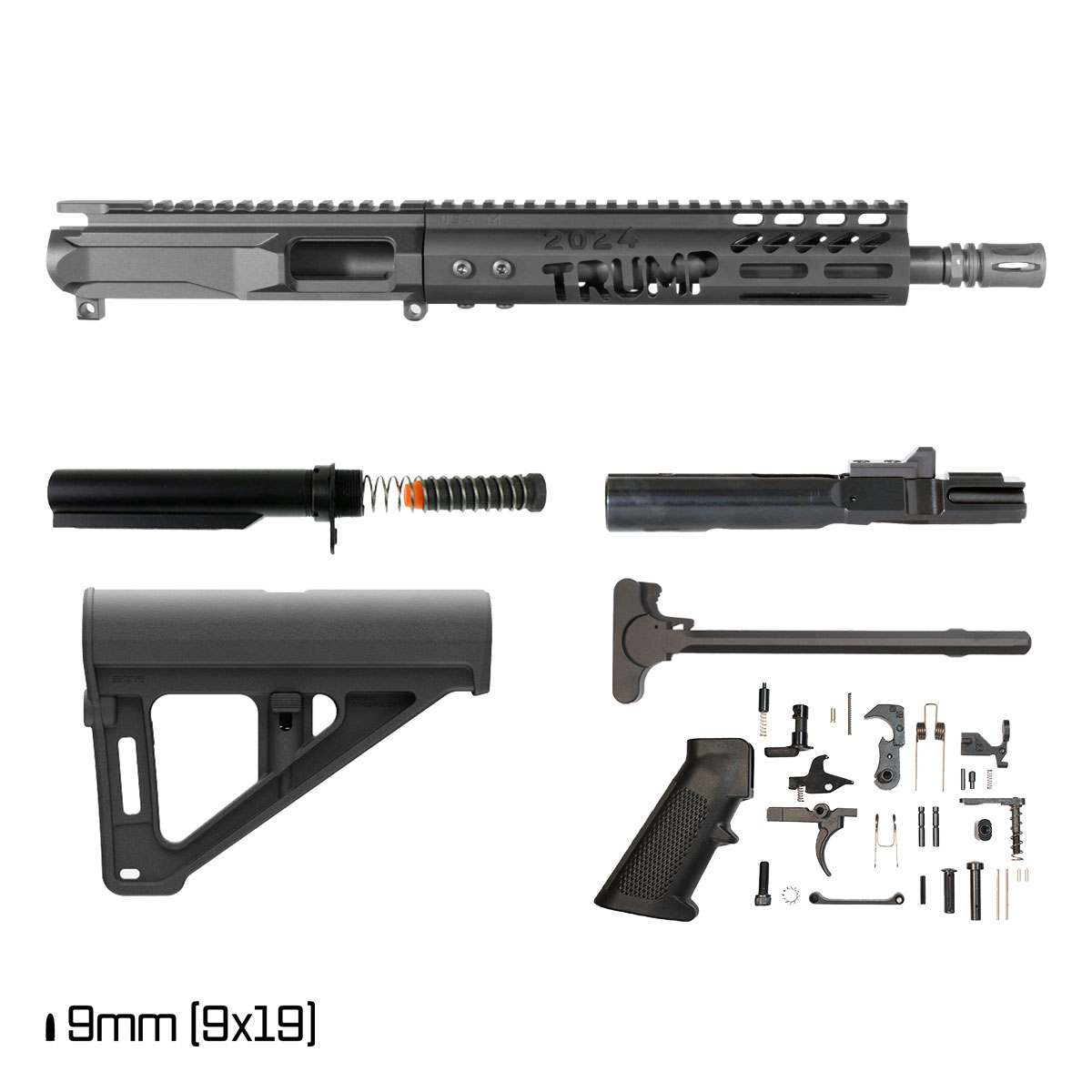 Davidson Defense Executive Order w/Magpul BTR Brace 10.5-inch 1:10 9MM AR-9 Freefloat M-Lok Handguard Pistol Full Build Kit