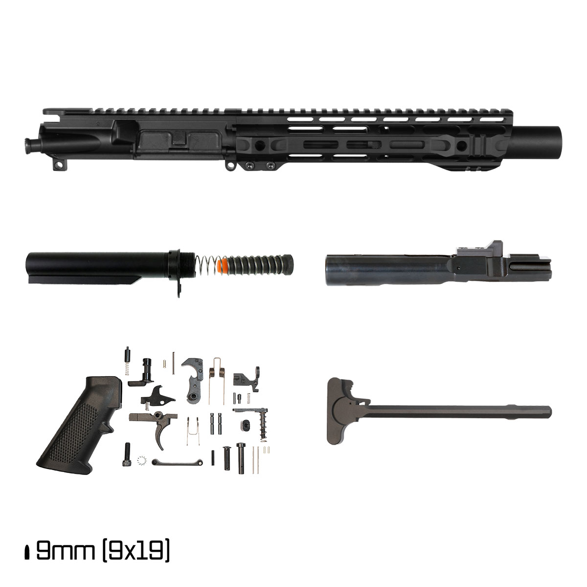 Davidson Defense Atriox 6-inch 1:10 9MM AR-9 Freefloat M-Lok Handguard Pistol Full Build Kit, SBR Ready