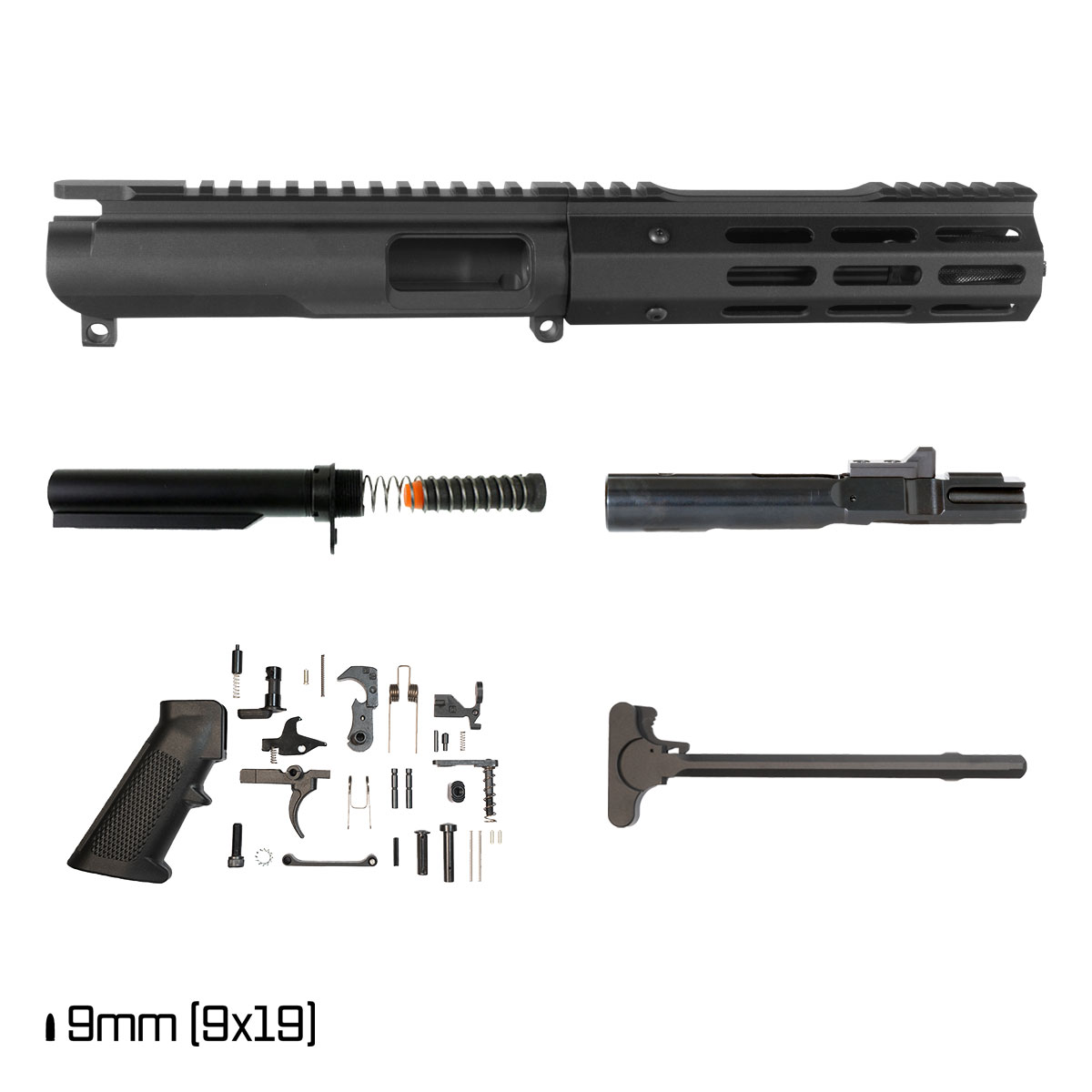 Davidson Defense Ronin Competition 6-inch 1:10 9MM AR-9 Freefloat M-Lok Handguard Pistol Full Build Kit, SBR Ready