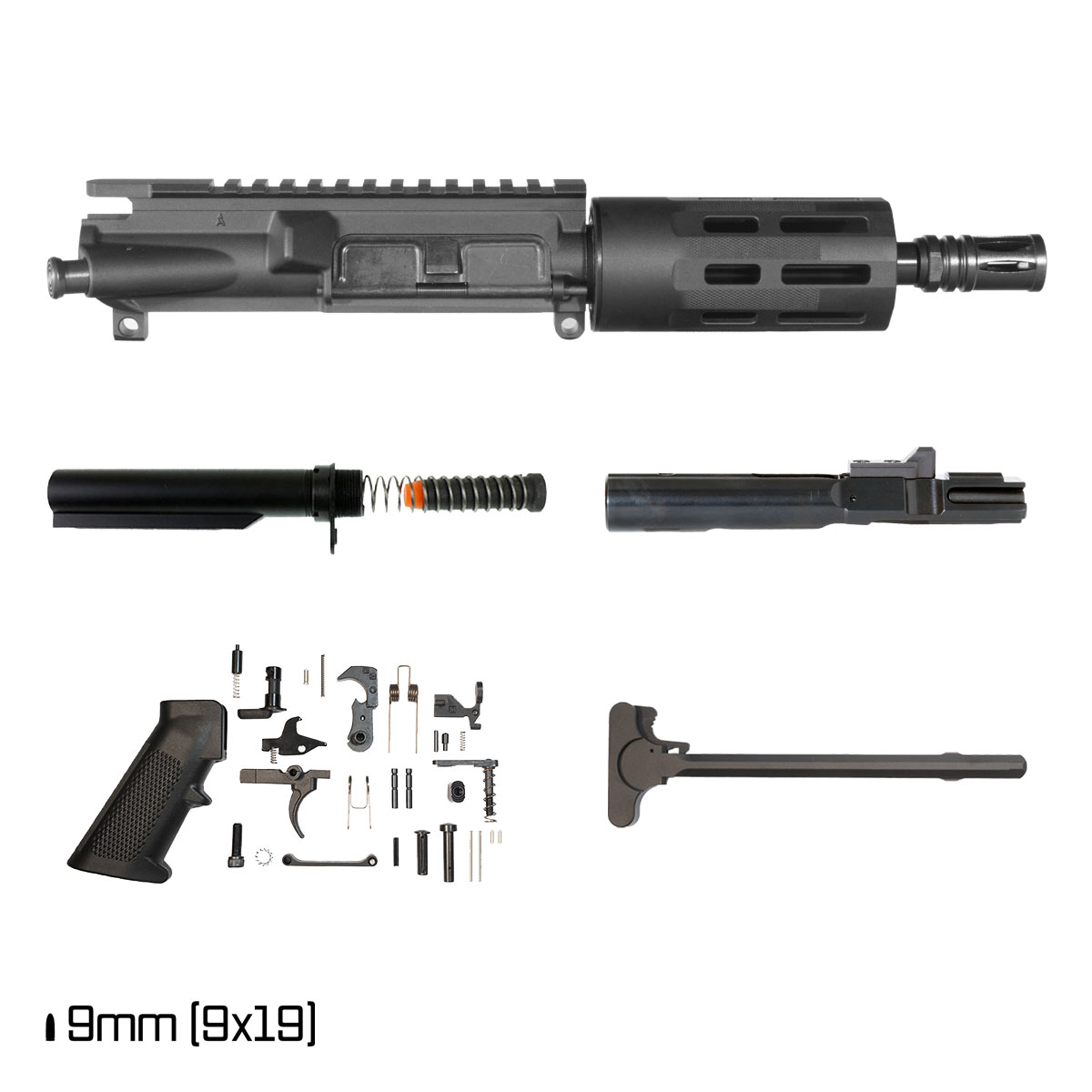 Davidson Defense Blackreach 6-inch 1:10 9MM AR-9 Freefloat Tubular M-Lok Handguard Pistol Full Build Kit, SBR Ready