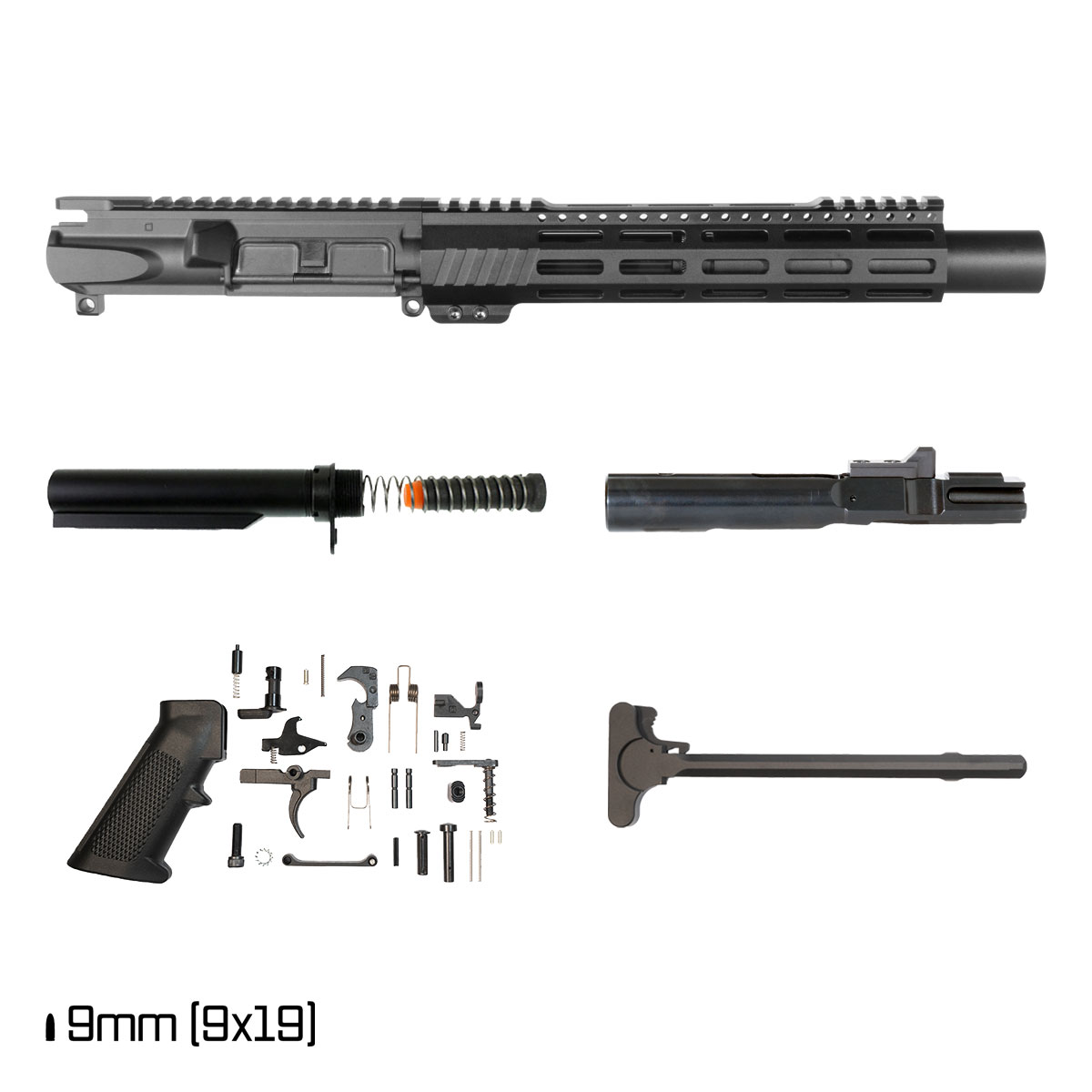 Davidson Defense Paulie V3 6-inch 1:10 9MM AR-9 Freefloat M-Lok Handguard Pistol Full Build Kit, SBR Ready