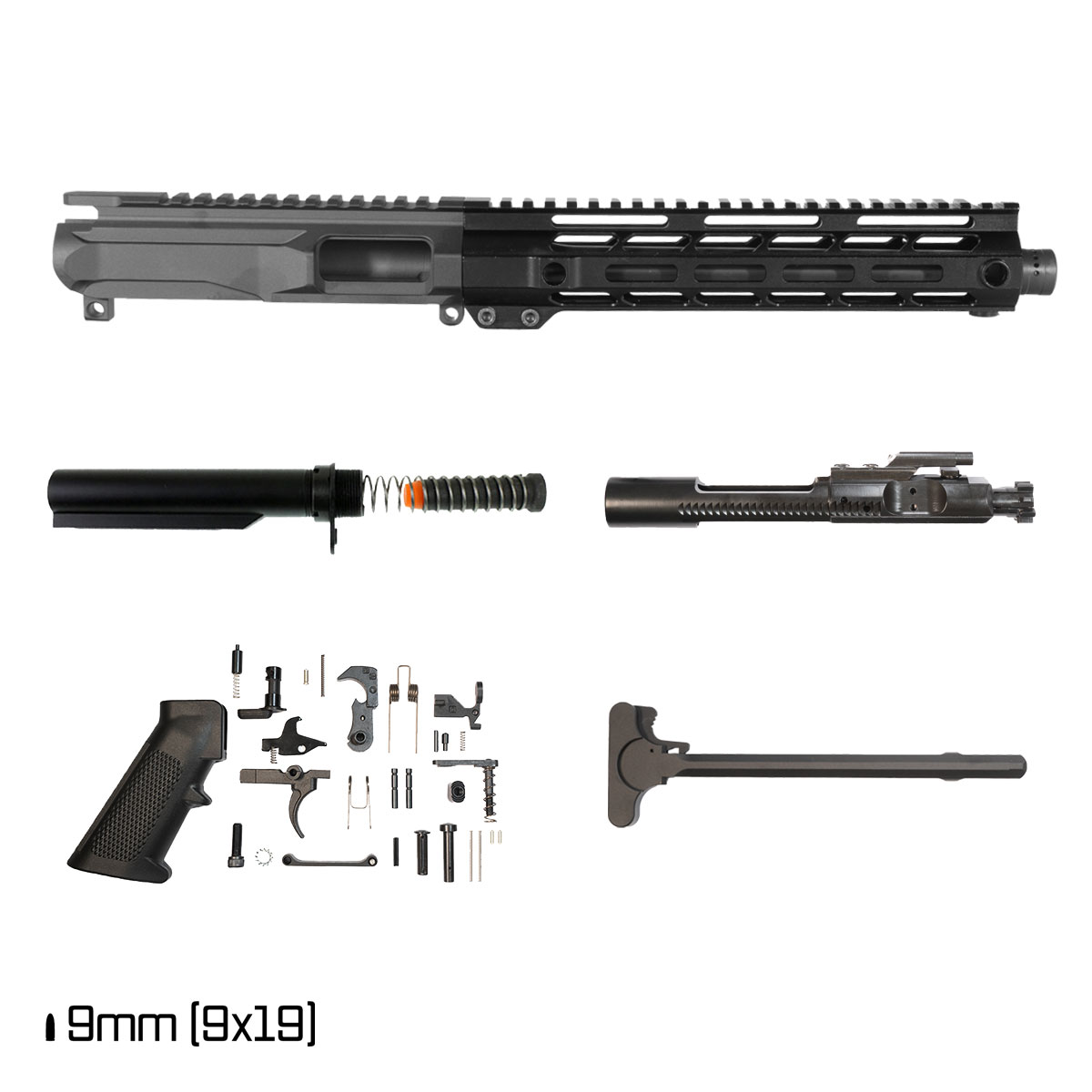 Davidson Defense Tenacious 10.5-inch 1:10 9MM AR-9 Freefloat M-Lok Handguard Pistol Full Build Kit, SBR Ready