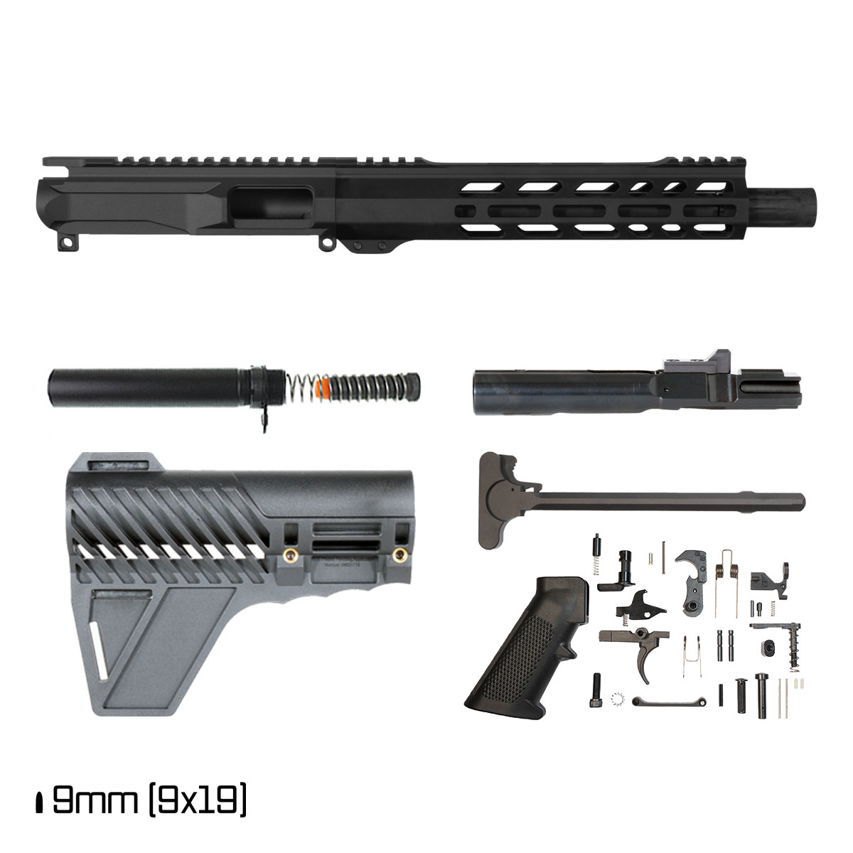 Davidson Defense Typan w/Gauntlet Arms Brace 10.5-inch 1:10 9MM AR-9 M-Lok Pistol Full Build Kit