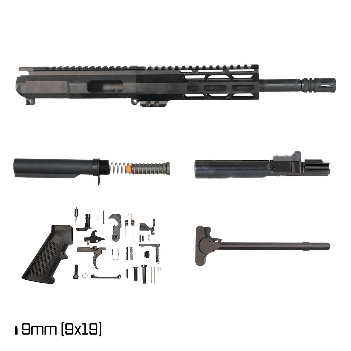Davidson Defense Iron Scale SBR Ready 10.5-inch 1:10 9MM AR-9 Freefloat M-Lok Pistol Full Build Kit