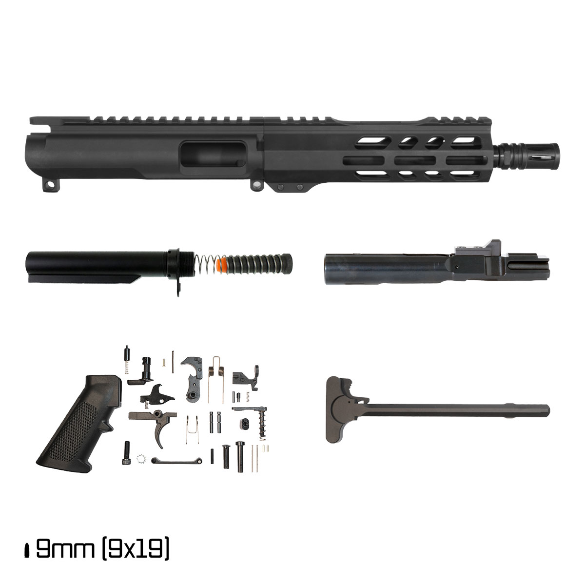 Davidson Defense Ronin Competition SBR Ready 8-inch 9MM Freefloat M-Lok Handguard Pistol Full Build Kit