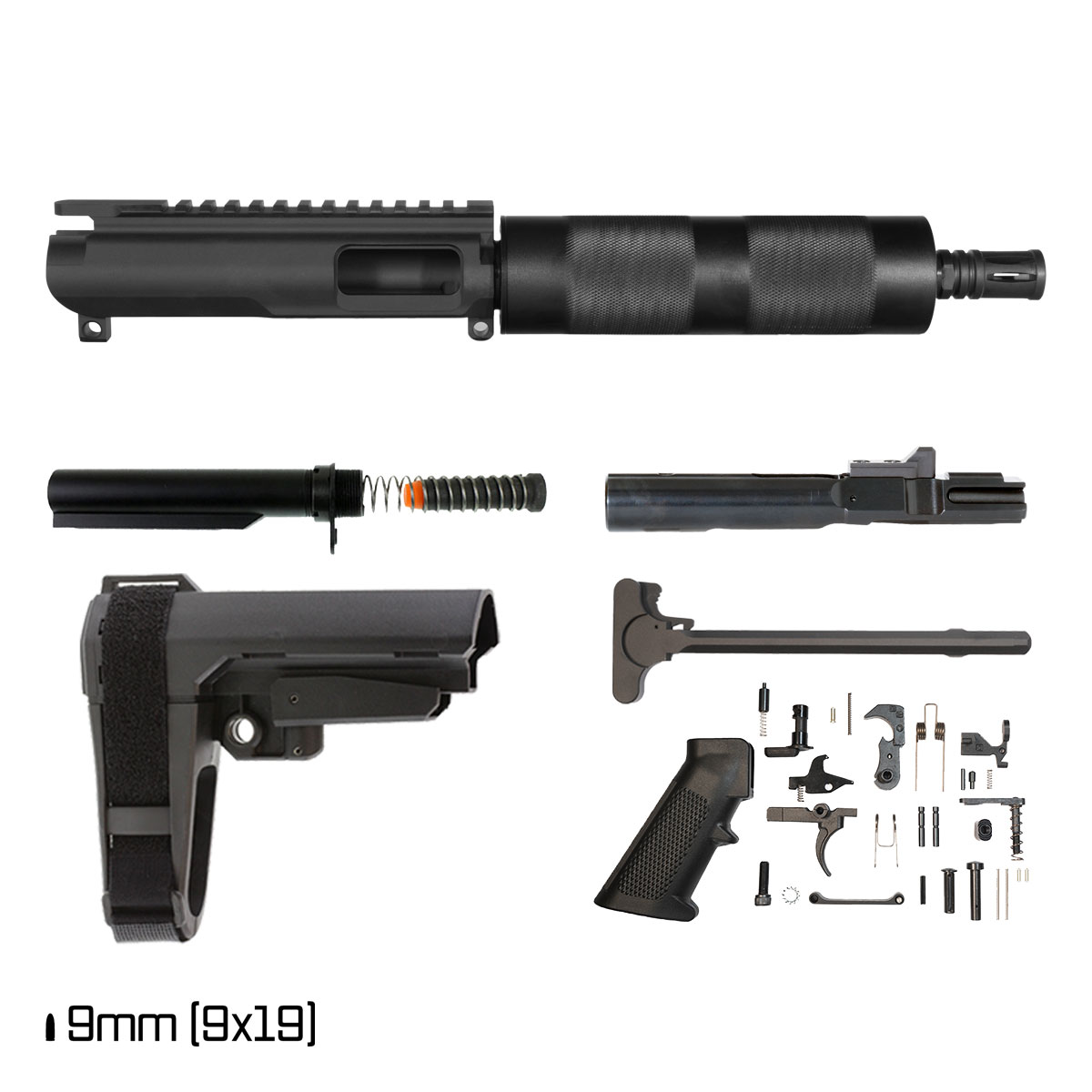 Buffer Parts Kit: AR-15 Carbine Castle Nut AL-1053 + Mil-Spec