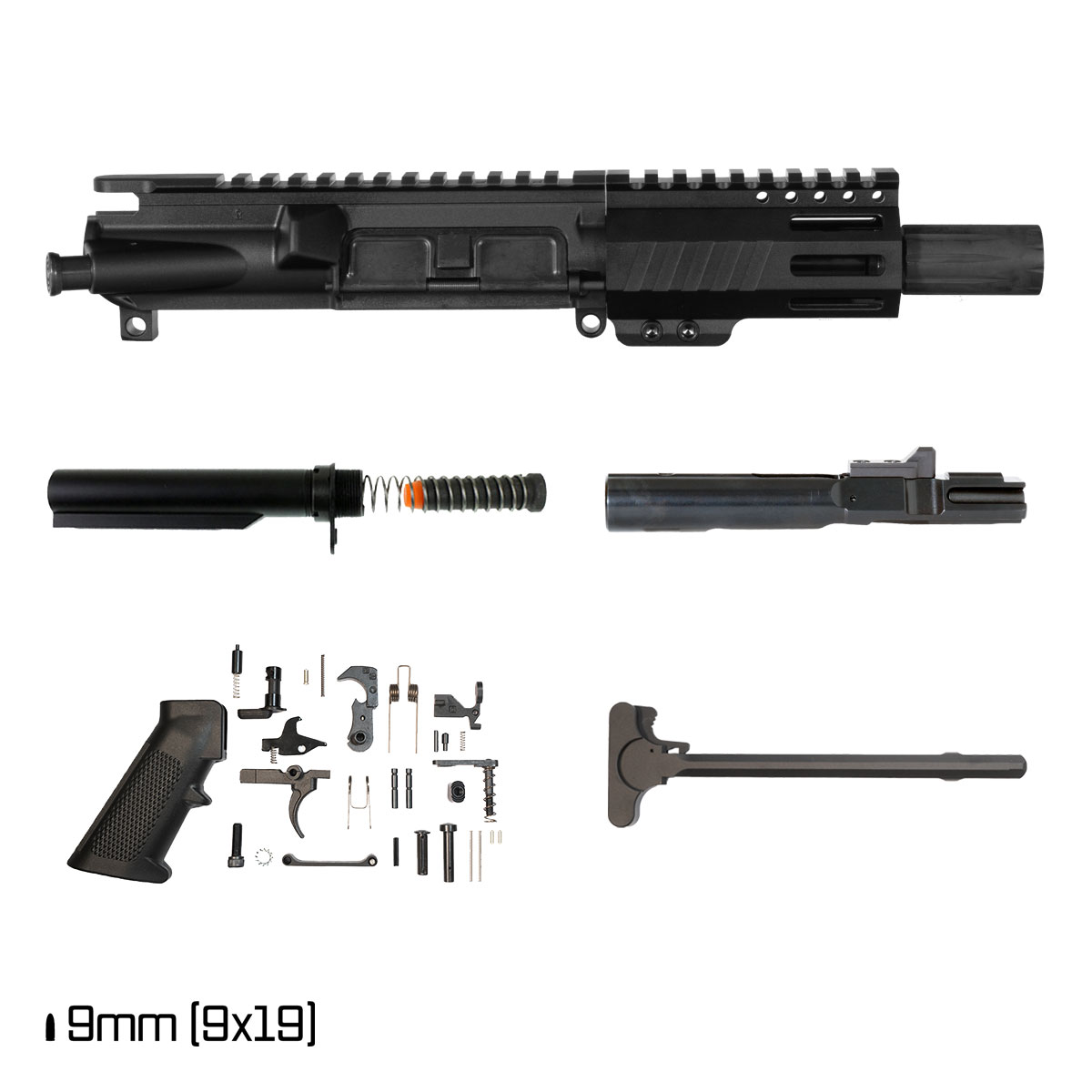 Davidson Defense Aegis SBR Ready 4.5-inch 1:10 9MM AR-9 Freefloat M-Lok Handguard Pistol Full Build Kit
