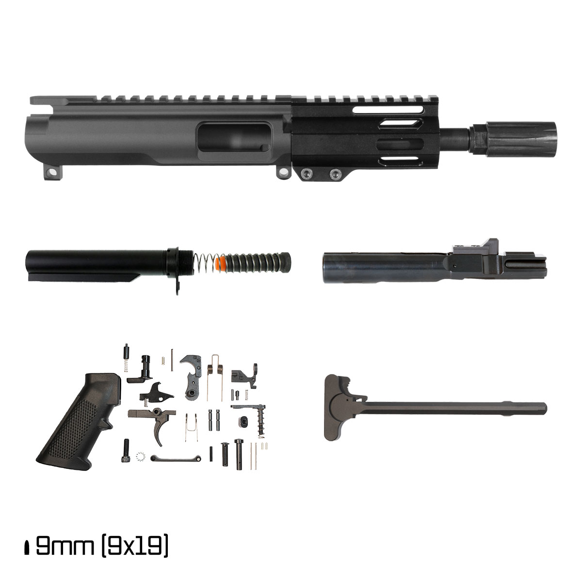 Davidson Defense Solar Burst SBR Ready 6-inch 1:10 9MM AR-9 M-Lok Handguard Pistol Full Build Kit