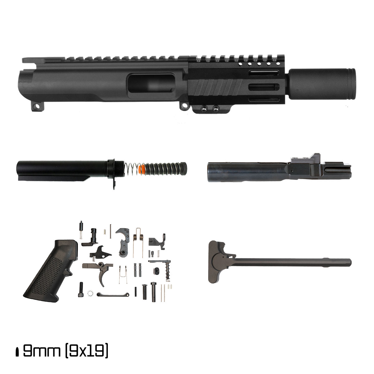 Davidson Defense Ion SBR Ready 4.5-inch 1:10 9MM AR-9 Freefloat M-Lok Handguard Pistol Full Build Kit