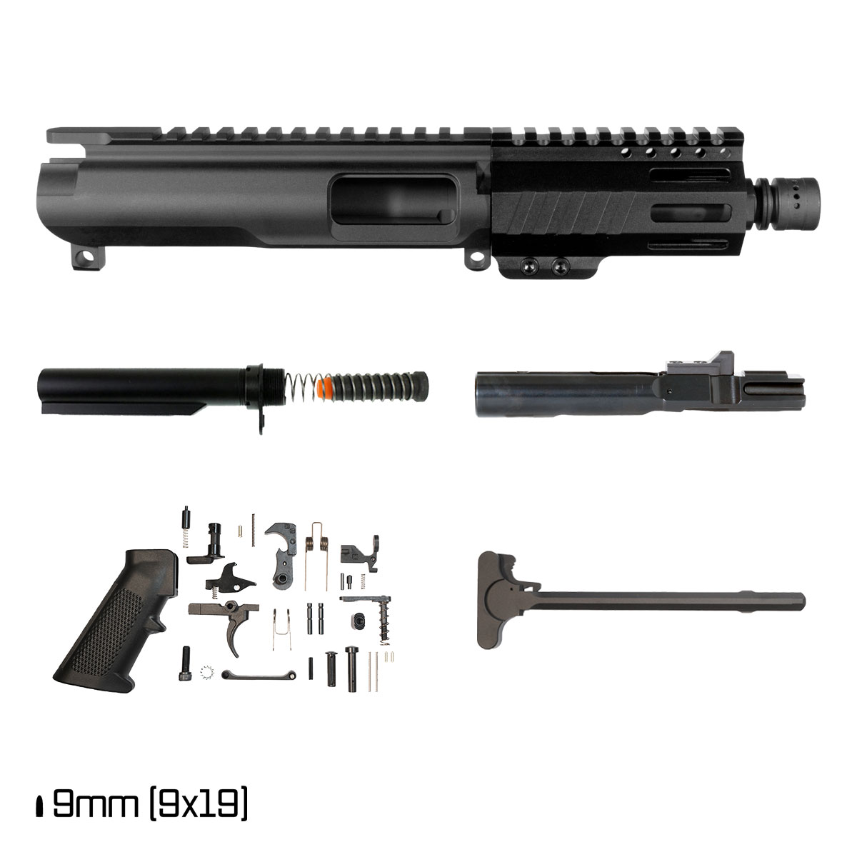 Davidson Defense Scalpel SBR Ready 5-inch 1:10 9MM AR-9 Freefloat M-Lok Handguard Pistol Full Build Kit