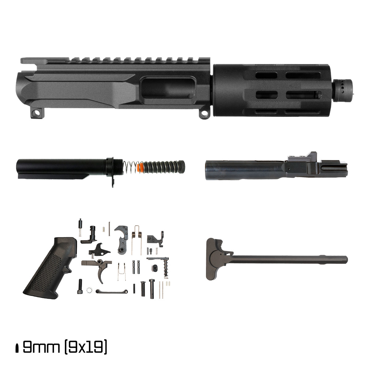 Davidson Defense Backdrop SBR Ready 5-inch 1:10 9MM AR-9 Freefloat M-Lok Handguard Pistol Full Build Kit